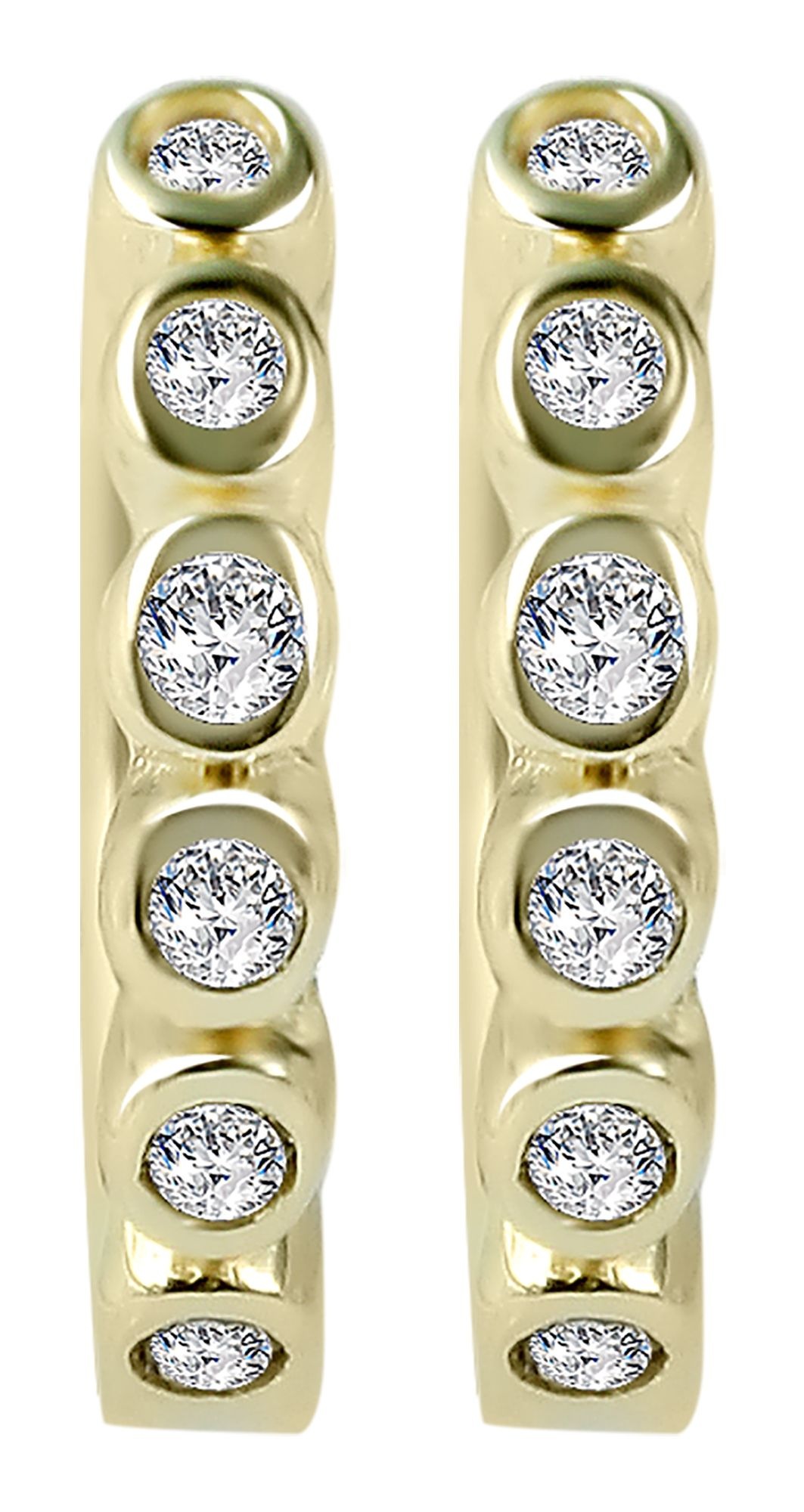 Adelia´s Paar Creolen »Damen Ohrringe ¿ Klappcreole aus 585 Gold mit Zirkonia«