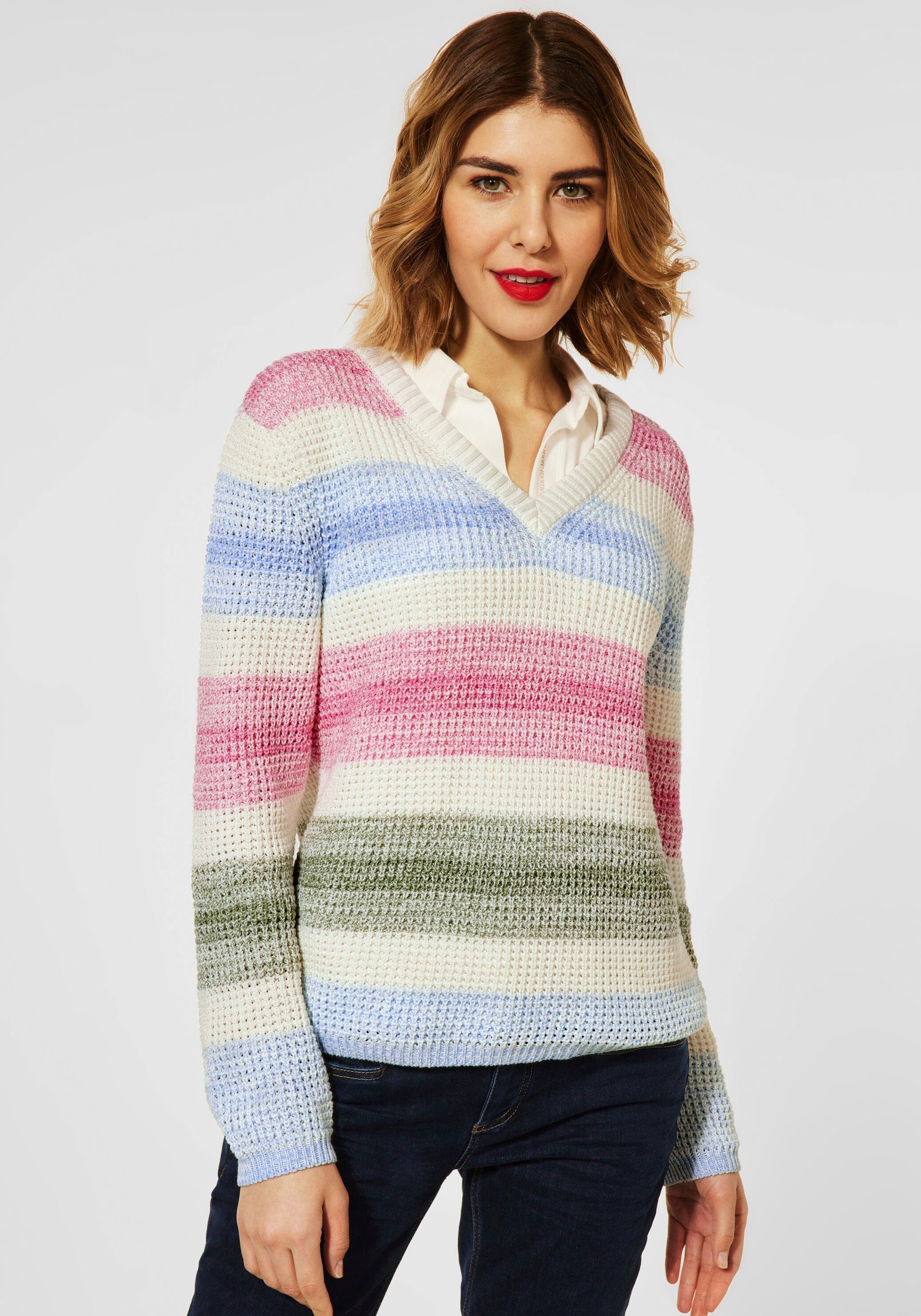 STREET ONE Strickpullover, mit V-Ausschnitt