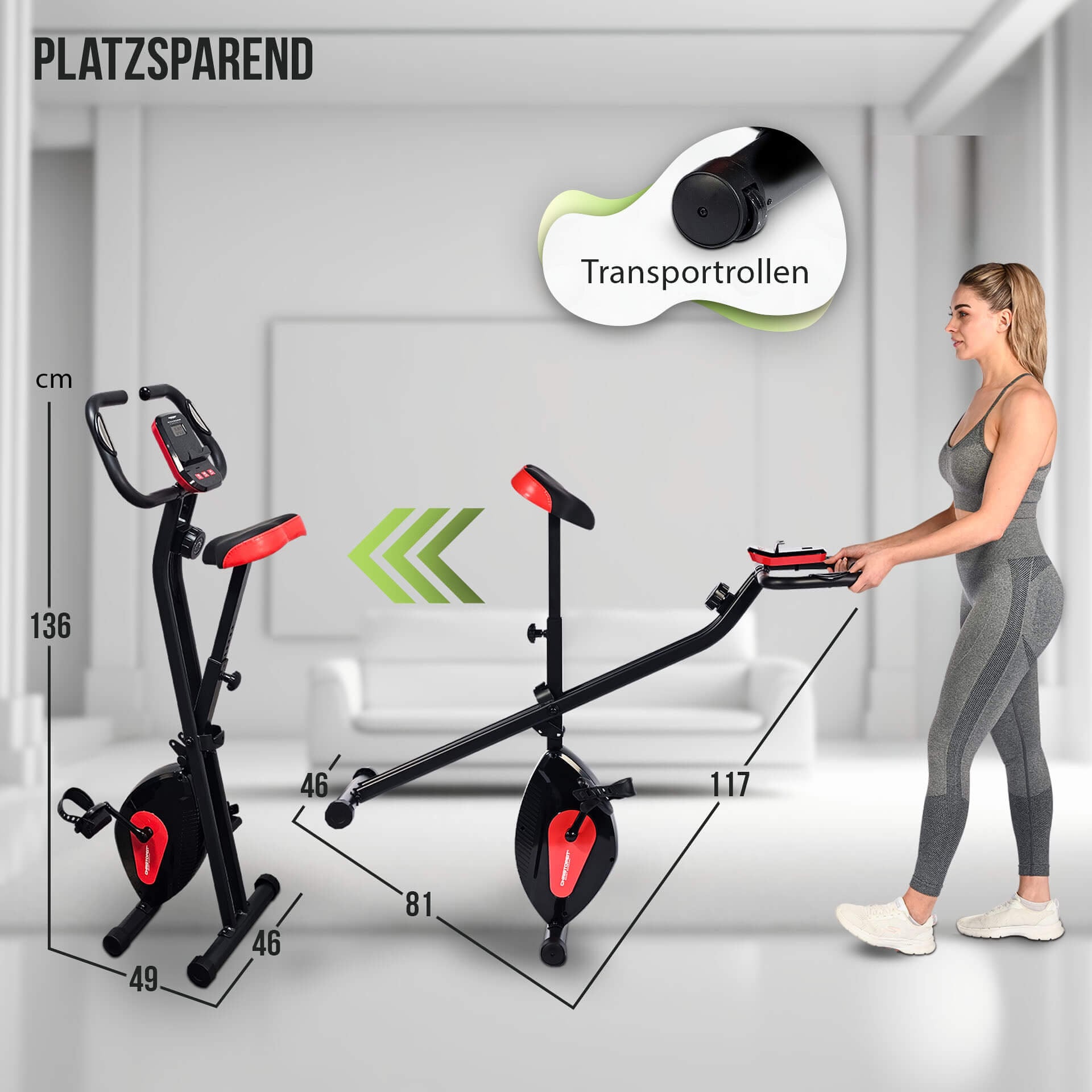 Christopeit Sport® Heimtrainer »X-Bike«, 3-teilige Pedalarmkurbel