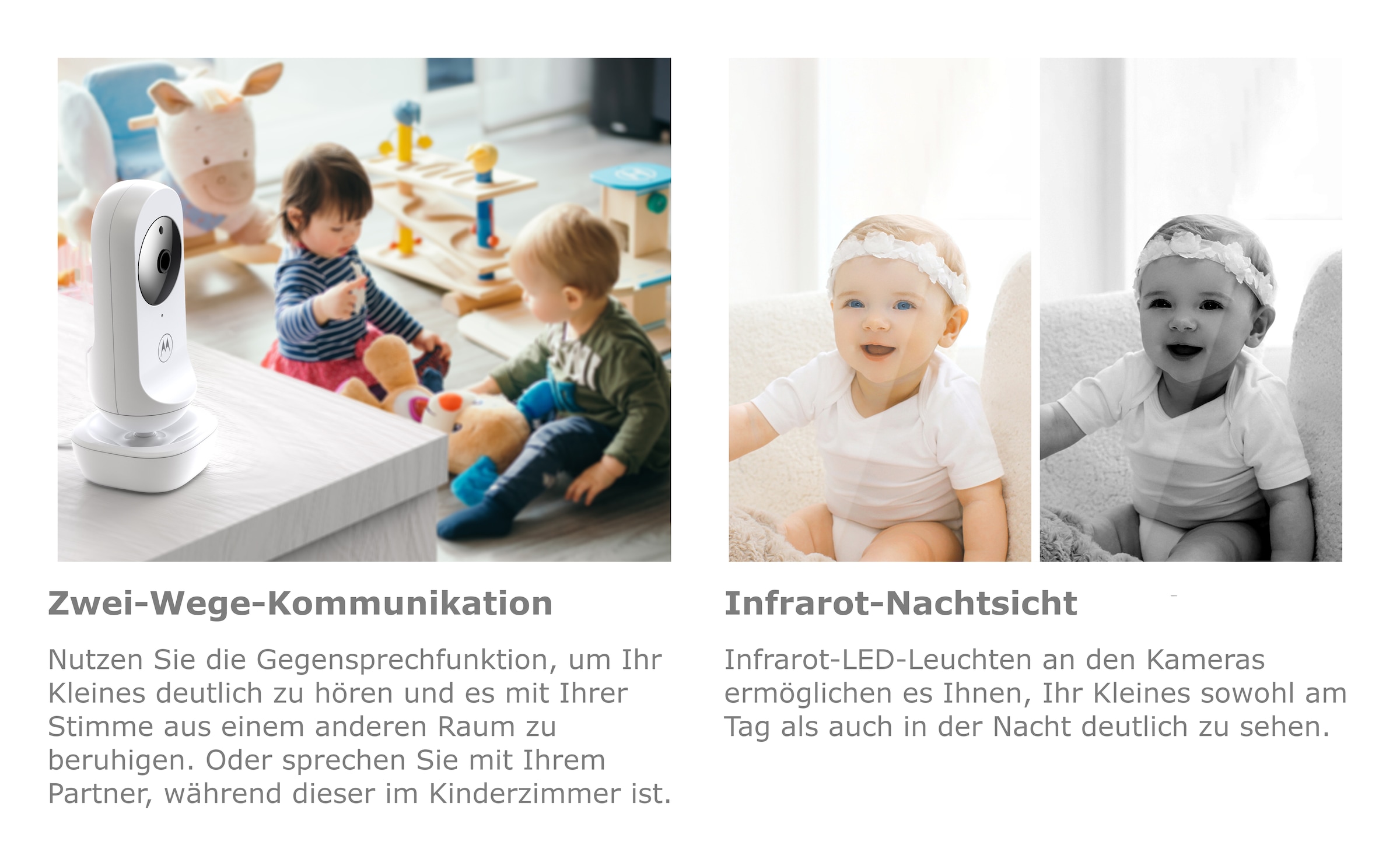 Motorola Video-Babyphone »4.3" Video Baby Monitor VM34« 4,3-Zoll-Farbdisplay