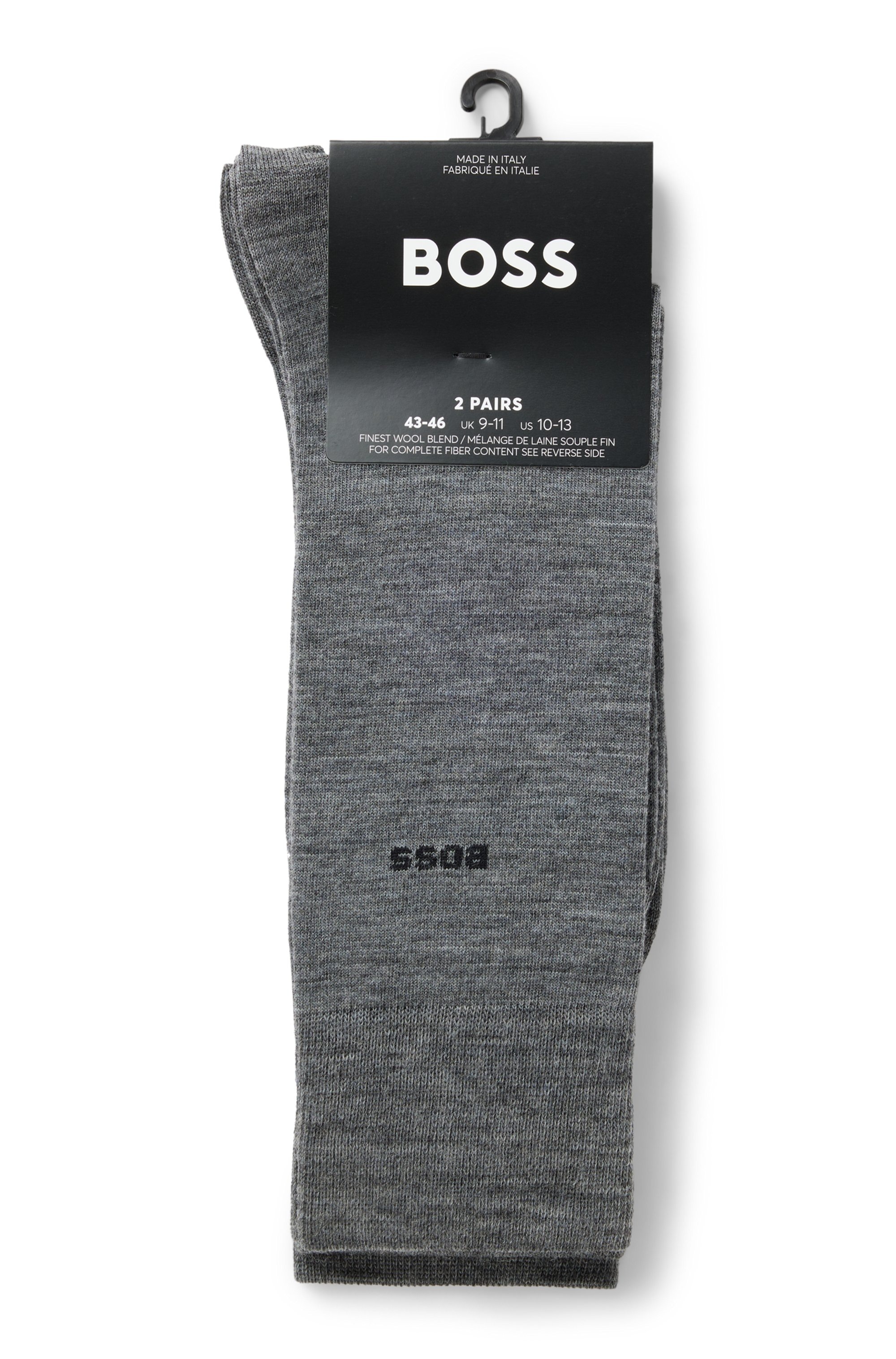 BOSS Socken »2P RS Uni WO«, (Packung, 2 Paar, 2er Pack), mit eingesticktem Markenlogo