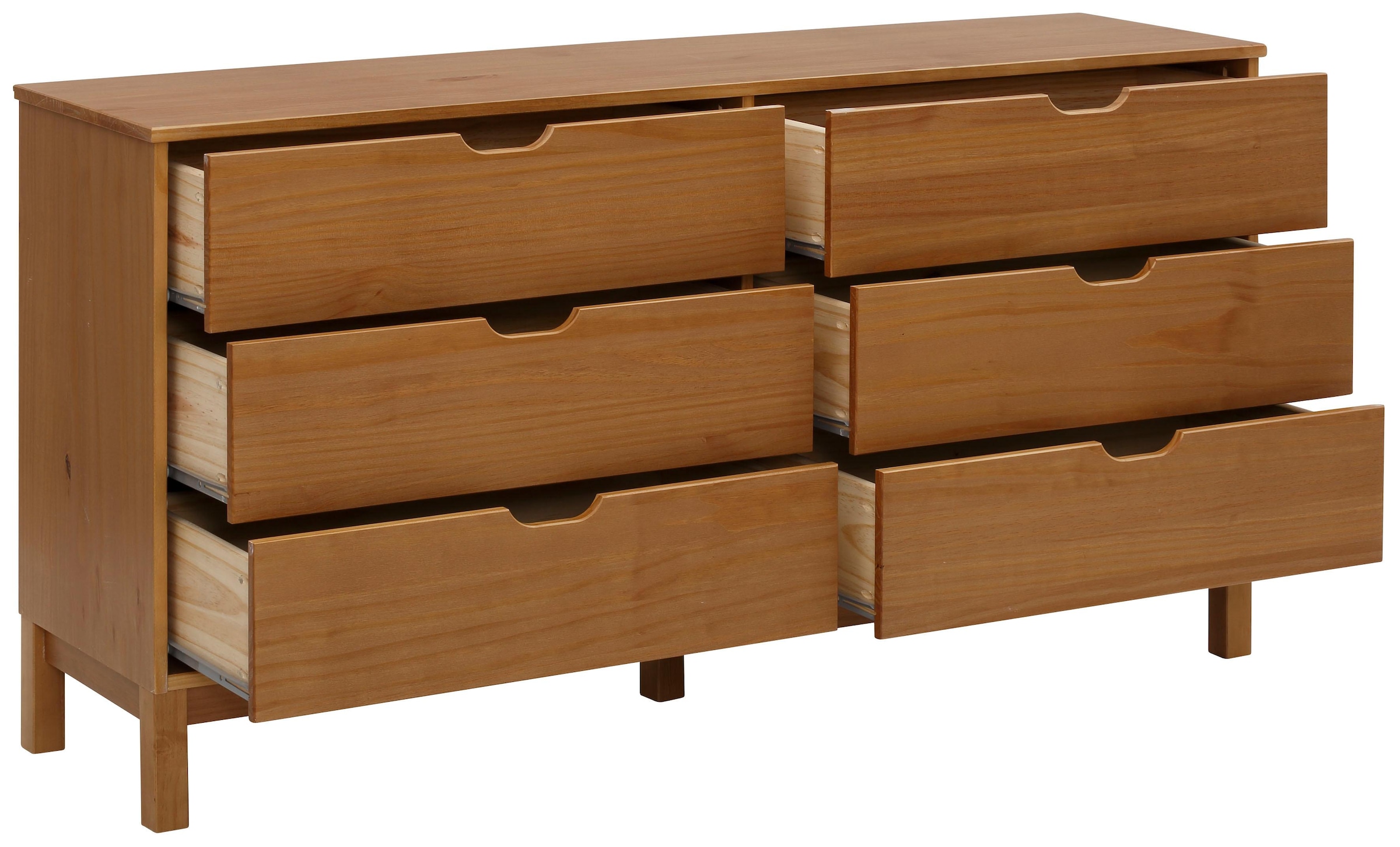 OTTO home Kommode »Post« massives Kiefernholz, mit vielen Stauraummöglichkeiten, Breite 150 cm