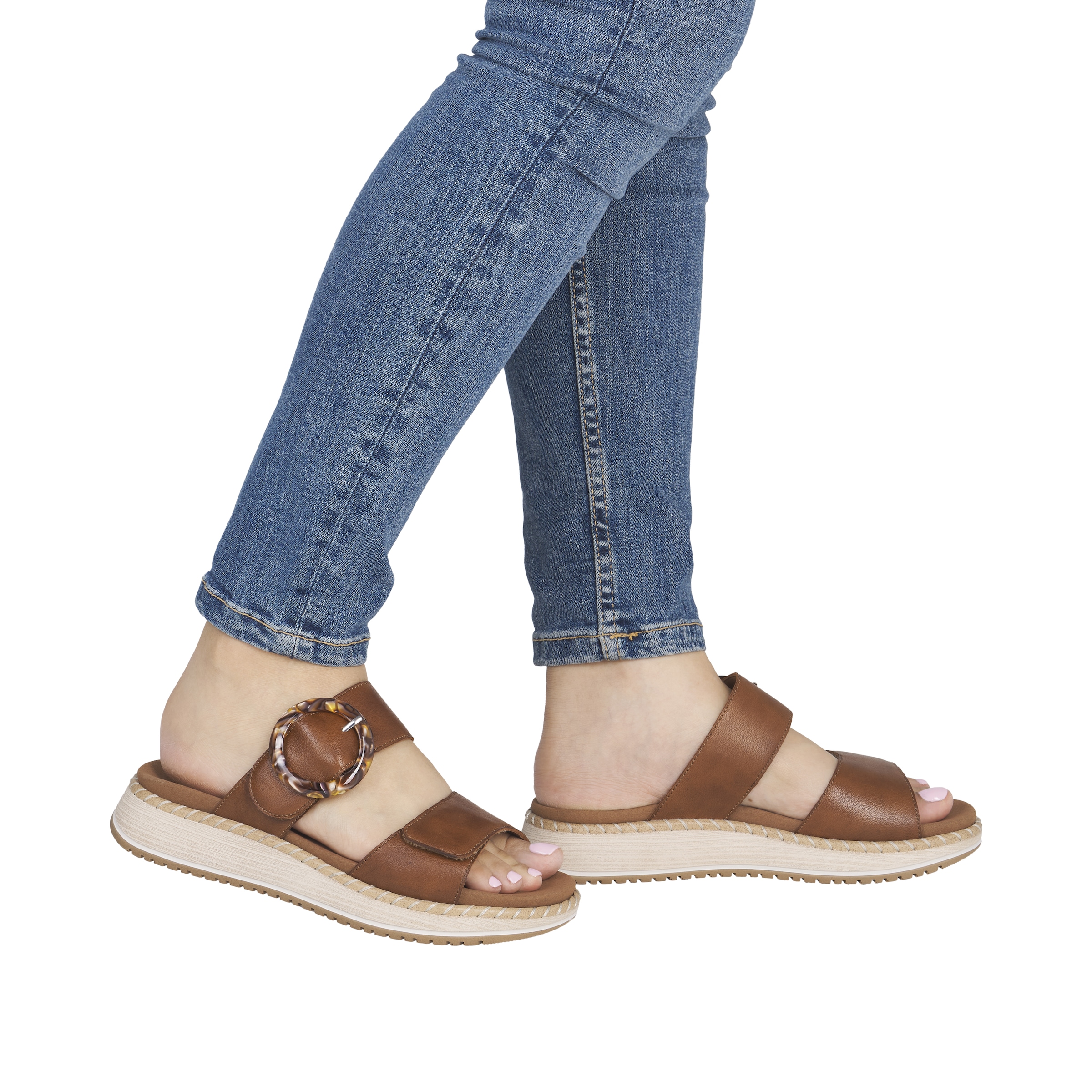 Remonte Pantolette  Sommerschuh, Hausschuh mit praktischen Klettverschlüssen