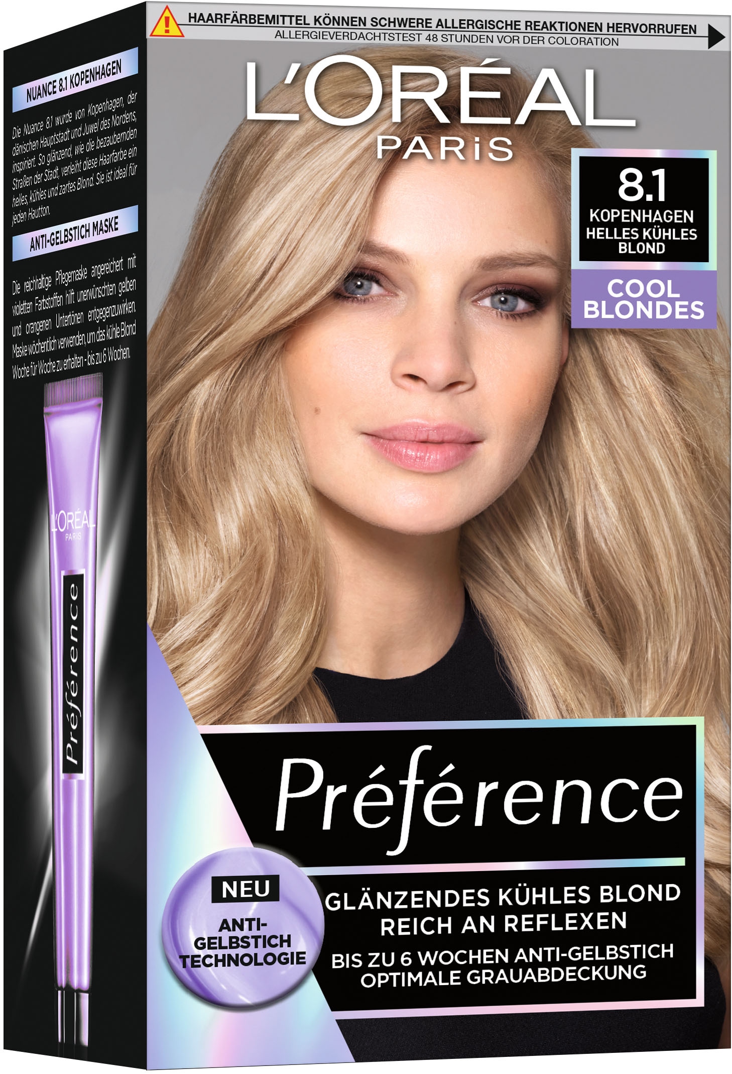 L'ORÉAL PARIS Coloration »Préférence Cool Blondes«, (Packung, 3 tlg.), mit pflegender Formel