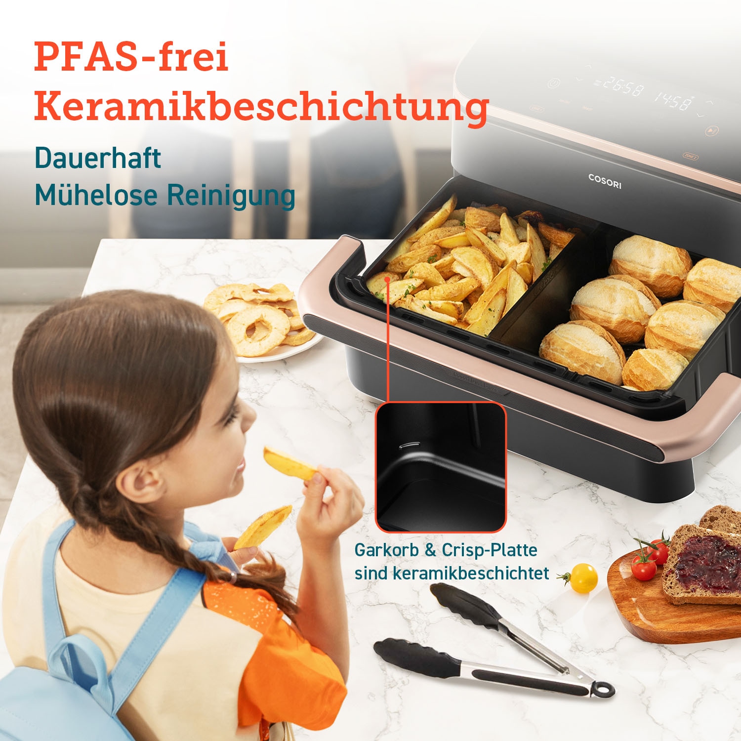 Cosori Heißluftfritteuse »CAF-TF101S-AEUR« 2800 W