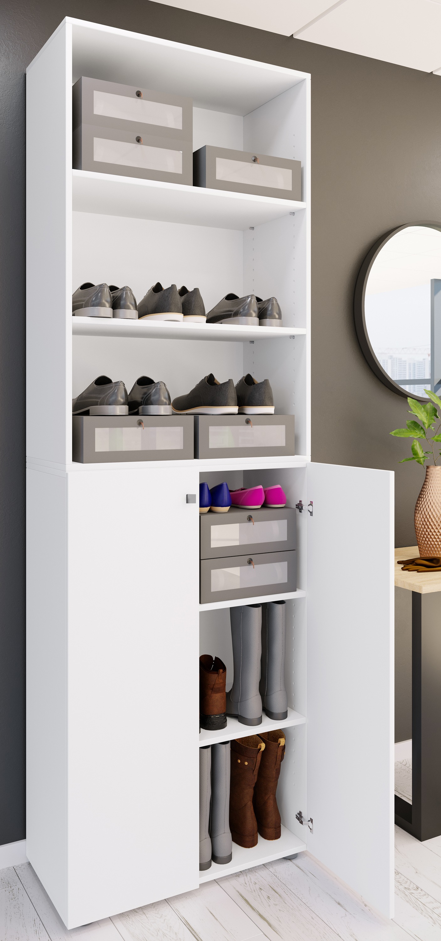 VCM Schuhschrank »VCM XL Holz Großer Schuhschrank Schuhregal Groß Stiefel Dielenmöbel Lona 6 Fächer«, (1 St.)