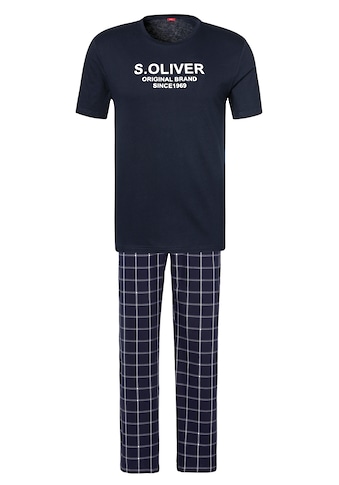s.Oliver Pyjama, (2 tlg., 1 Stück), mit karierter Webhose kaufen