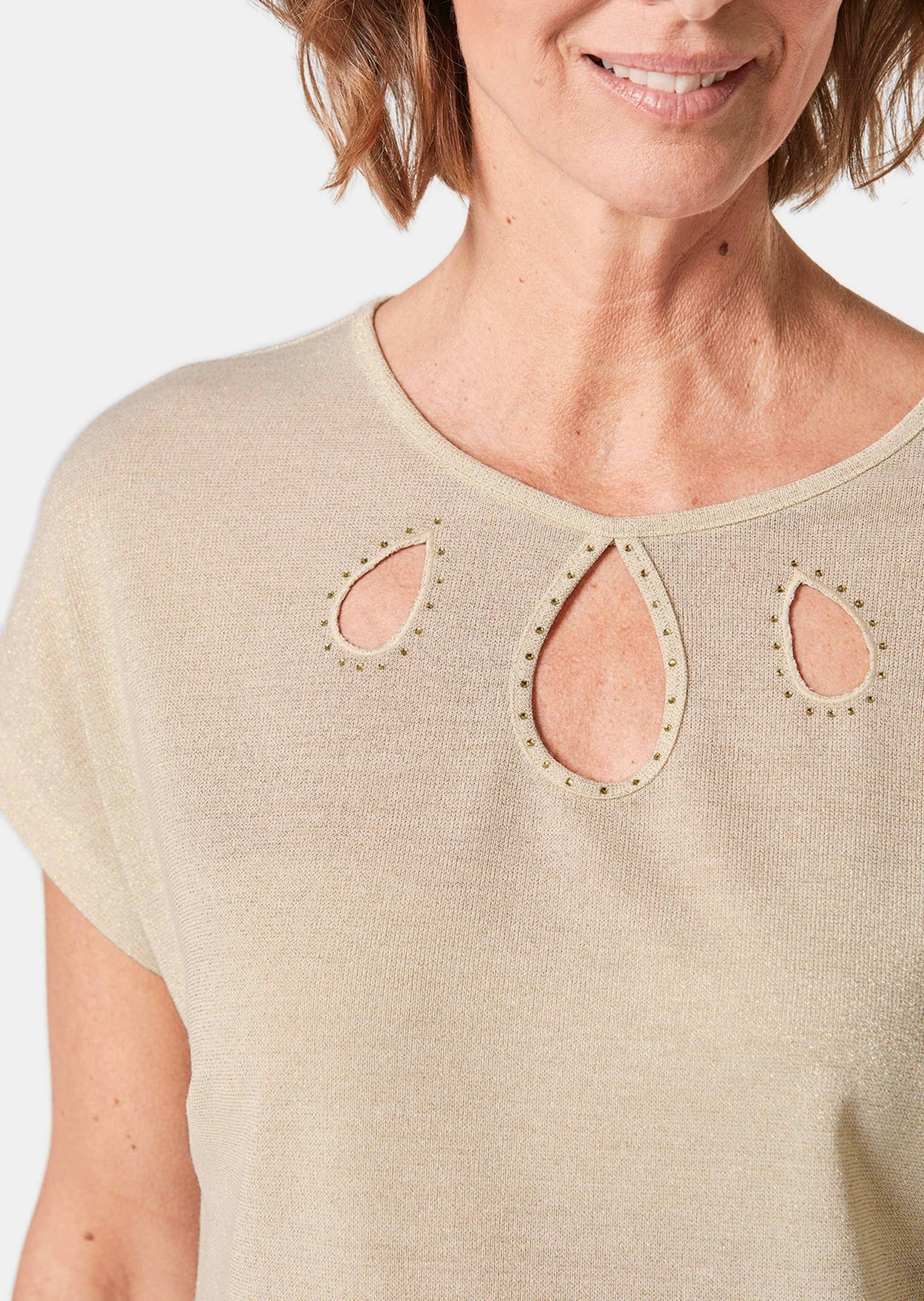 GOLDNER Kurzarmshirt »Elegantes Shirt mit feinen Glanzgarnen«