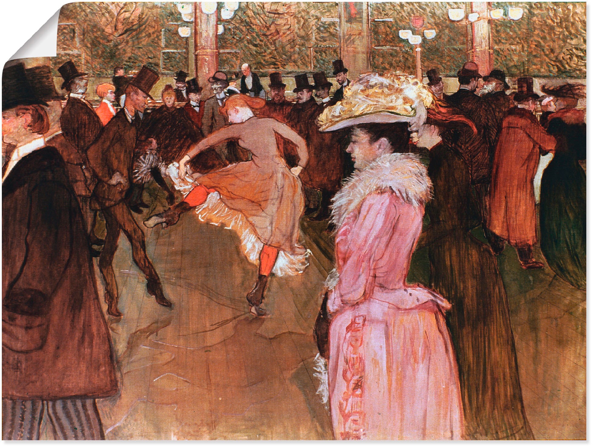 Artland Wandbild »Der Tanz im Moulin Rouge, 1890«, Gruppen & Familien, (1 St.), in vielen Größen & Produktarten - Alubild / Outdoorbild für den Außenbereich, Leinwandbild, Poster, Wandaufkleber / Wandtattoo auch für Badezimmer geeignet