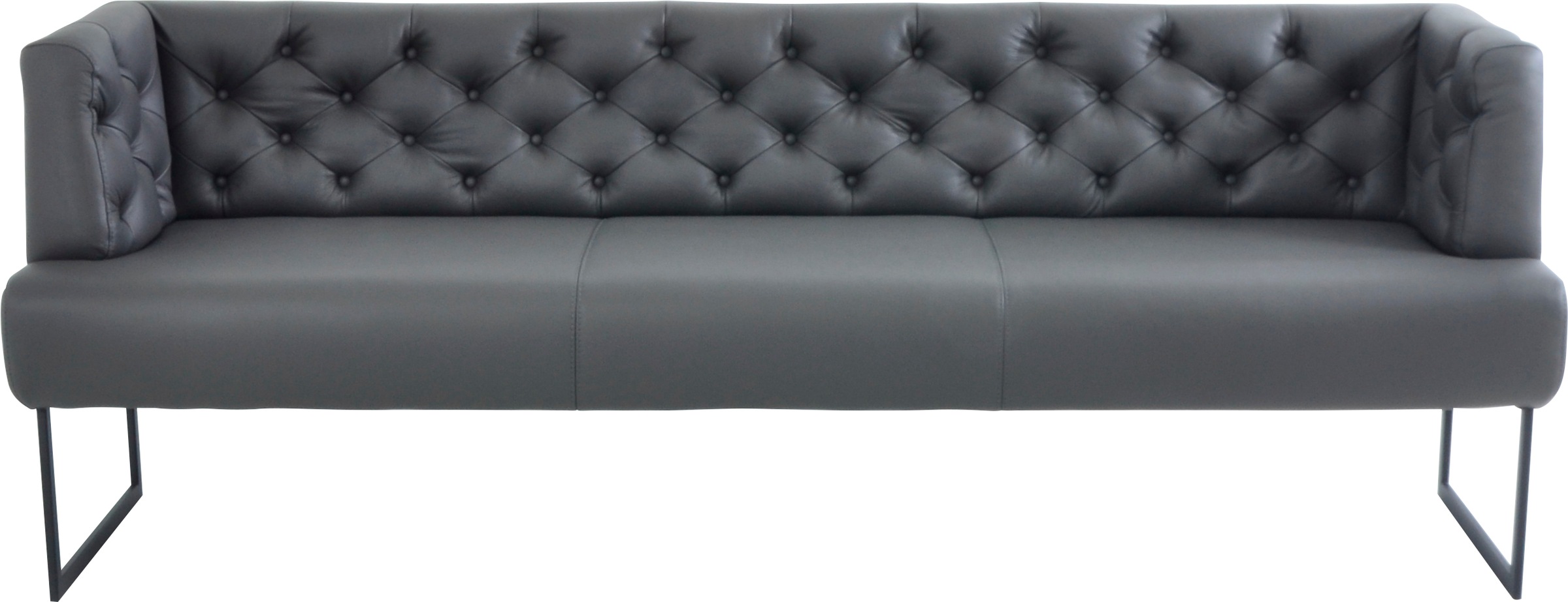 K+W Komfort & Wohnen Polsterbank »Creso« im modernen Chesterfield-Look, mit schwarzen Kufenfüßen