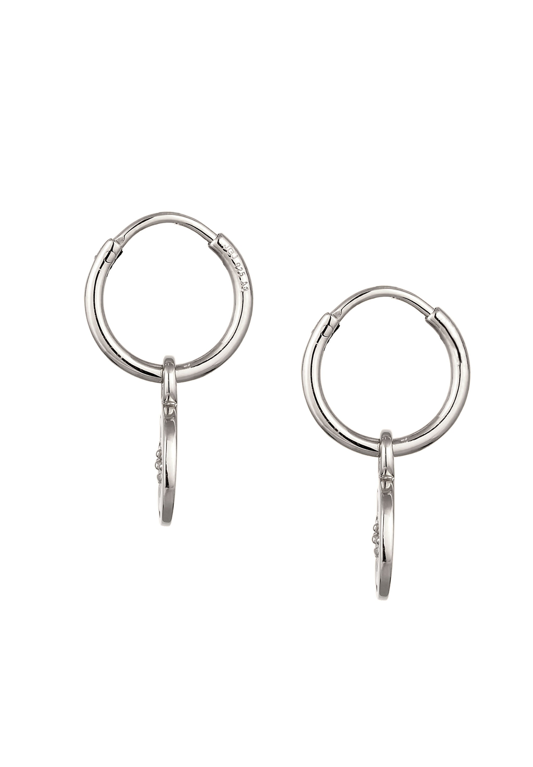 Elli Paar Creolen »Ohrringe Creole Einhänger Blume 925 Sterling Silber«