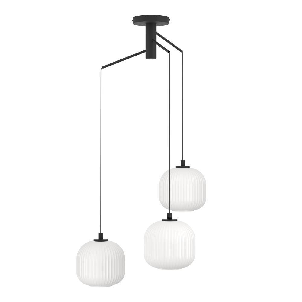EGLO Hängeleuchte »MANTUNALLE Pendellampe, Stahl, Glas, IP20, E27, Esstischlampe, Lampe«, 3 flammig, Leuchtmittel E27 | ohne Leuchtmittel, Elegante Hängelampe für Esszimmer, Küche oder Wohnzimmer