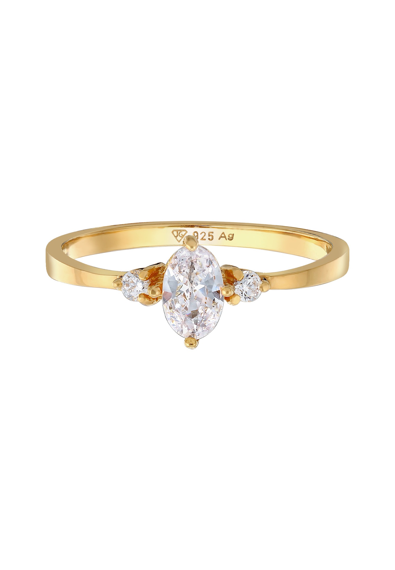 Elli Silberring »Ring Zirkonia Oval Verlobung 925 Silber«