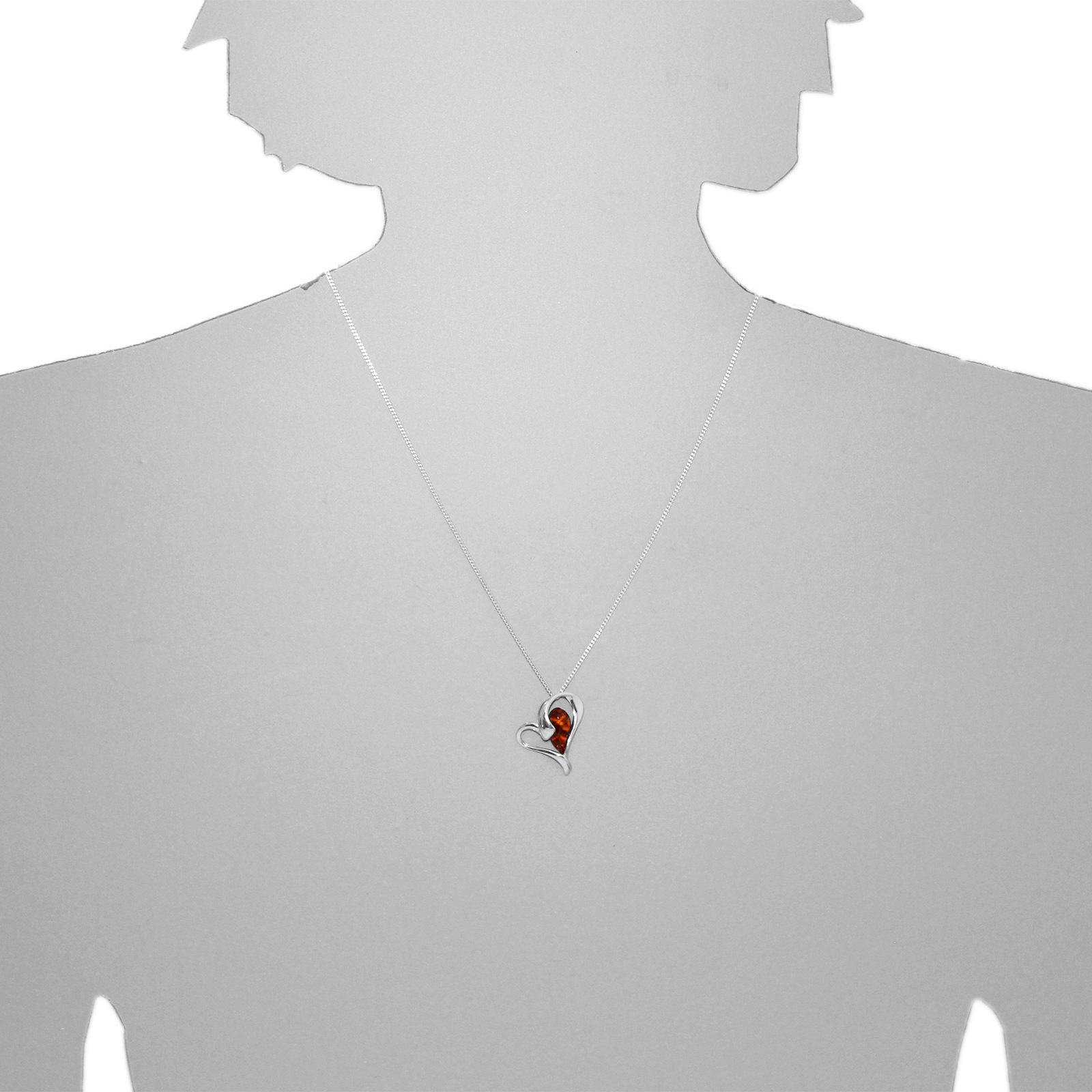 OSTSEE-SCHMUCK Kettenanhänger »- Gleiter-Herz - Silber 925/000 - Bernstein«
