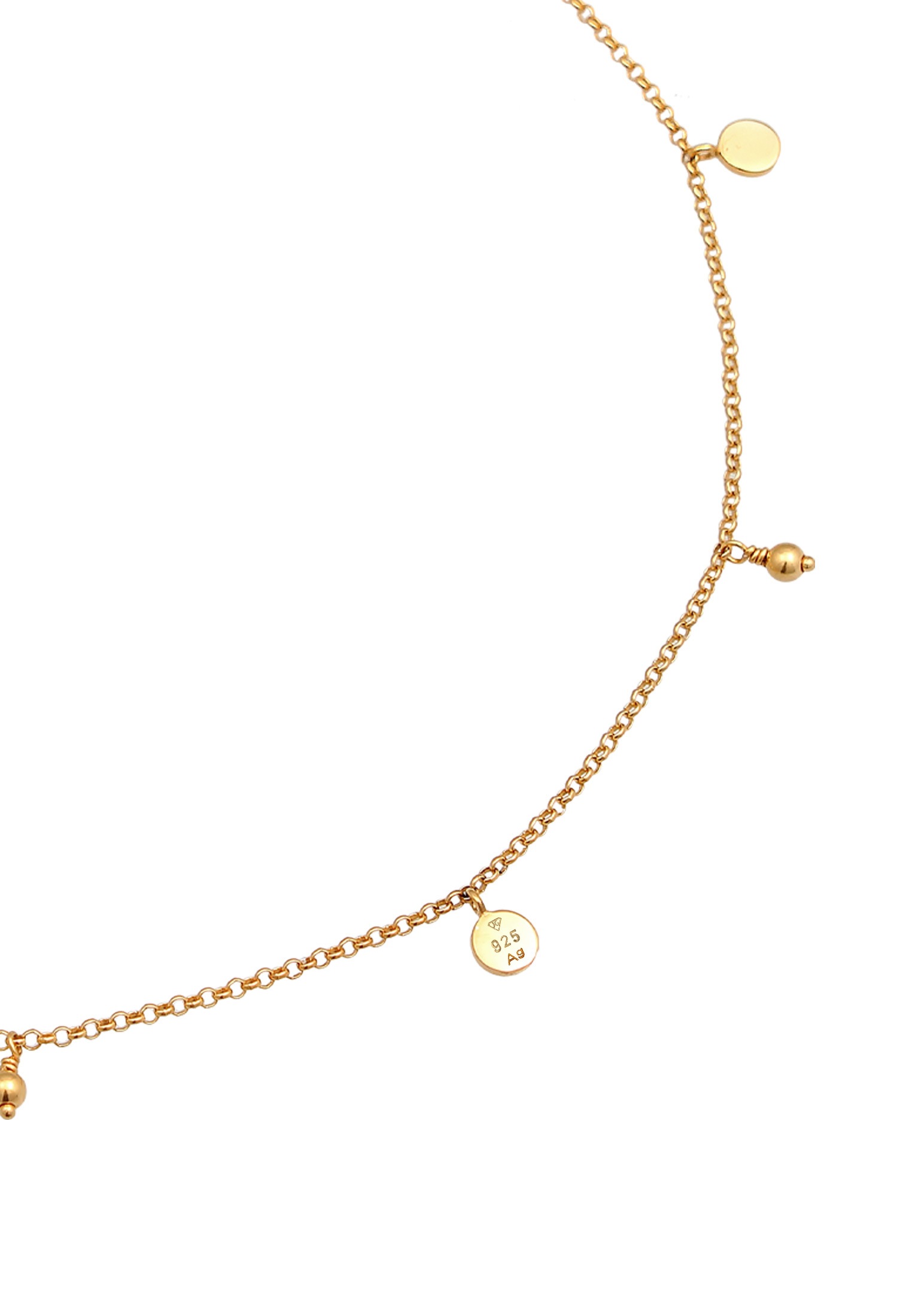 Elli Choker »Halskette Choker Kugel Plättchen Boho Style 925 Silber«