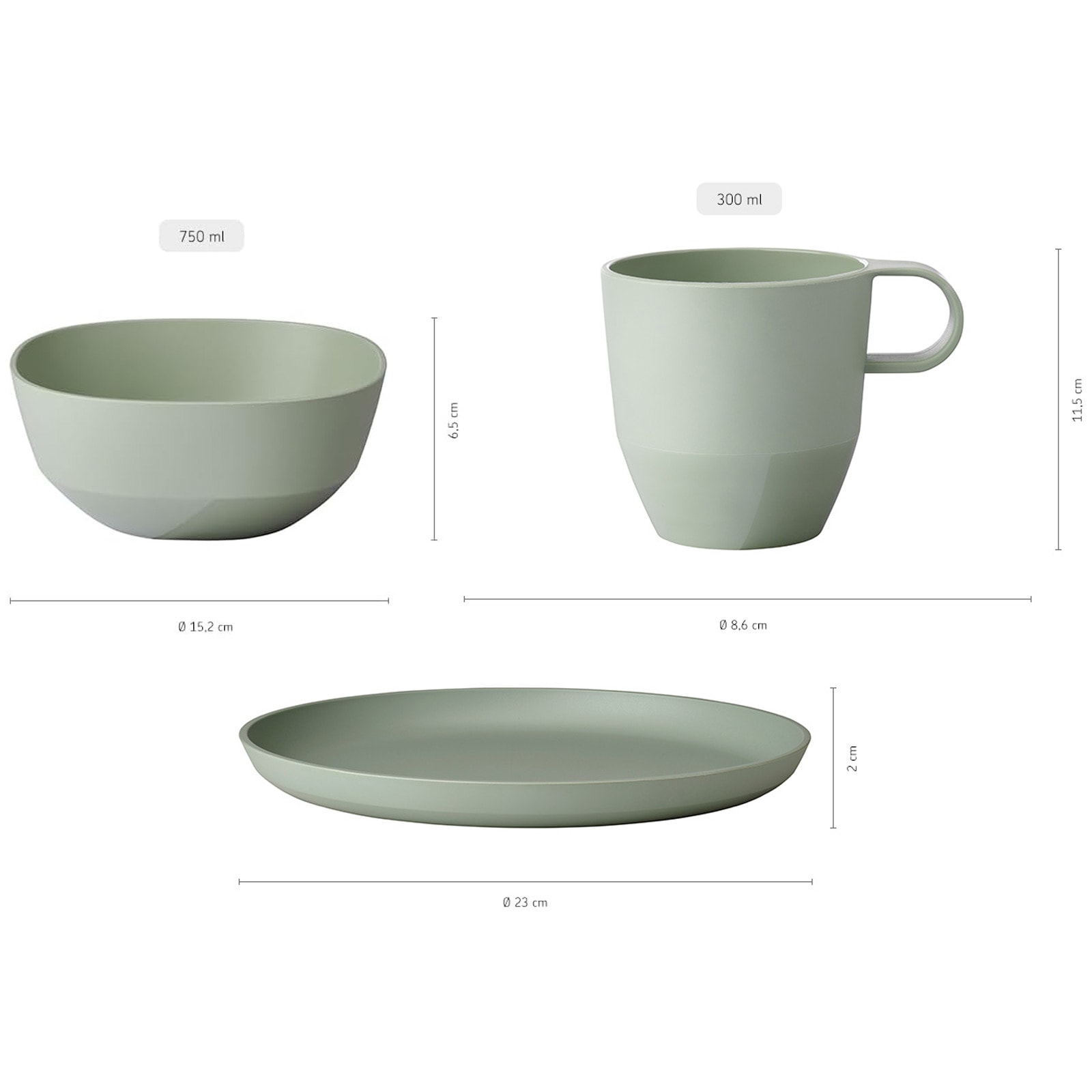 Mepal Geschirr-Set »Frühstücks-Set Silueta 12er Set« Spülmaschinengeeignet, Mikrowellengeeignet, Gefrierfachgeeignet, Dampfgarergeeignet, max. 150 ¿C