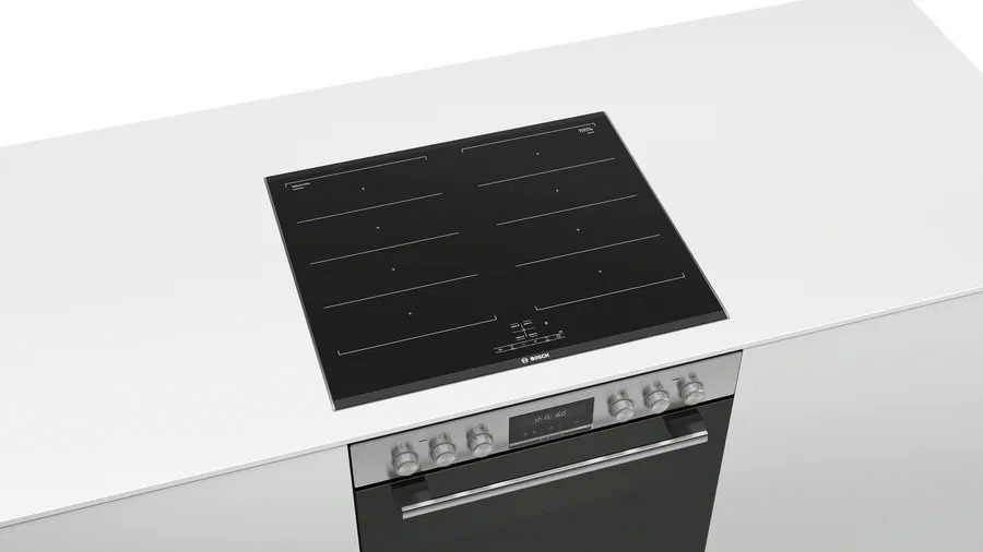 BOSCH Flex-Induktions-Herd-Set »HEA578BS1«, mit Teleskopauszug nachrüstbar, Pyrolyse-Selbstreinigung