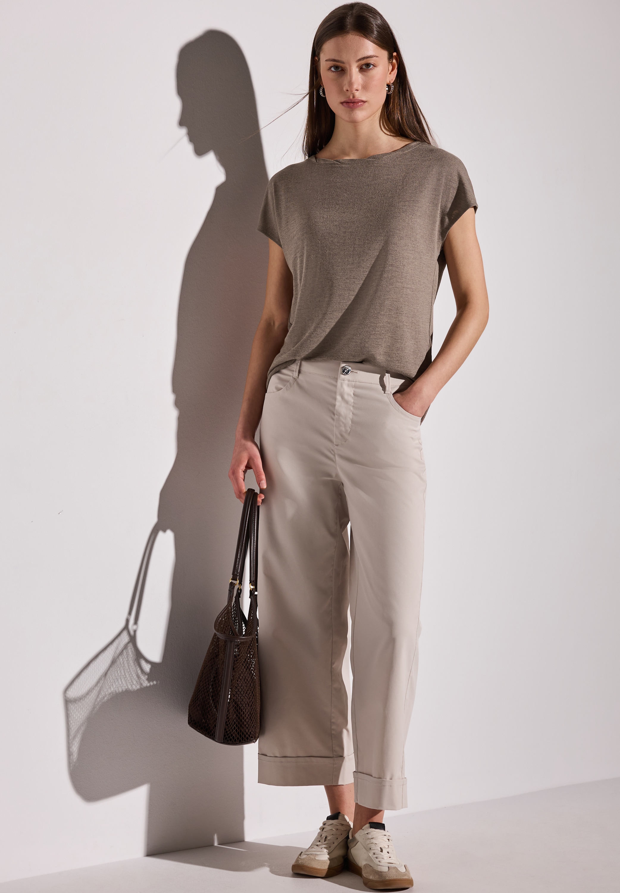 STREET ONE Shirttop, im Leinen-Look