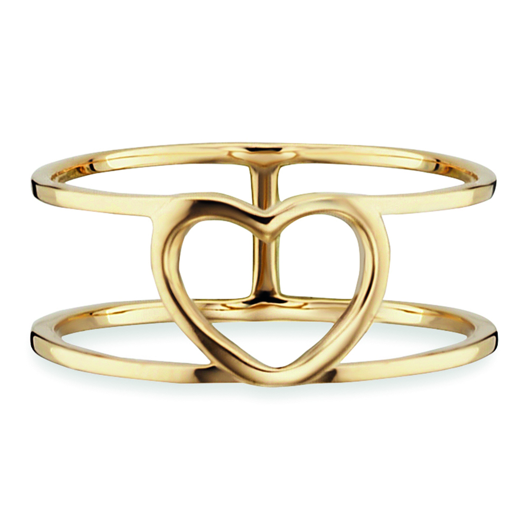 CAÏ Fingerring »925/- Sterling Silber vergoldet Herz«