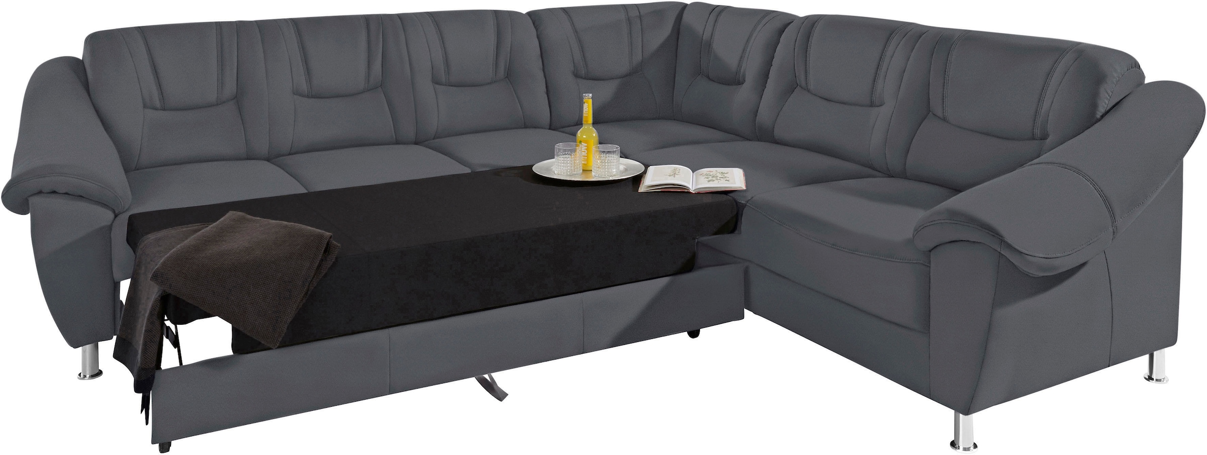 sit&more Ecksofa »Salsa L-Form«, mit Federkern, wahlweise mit Bettfunktion