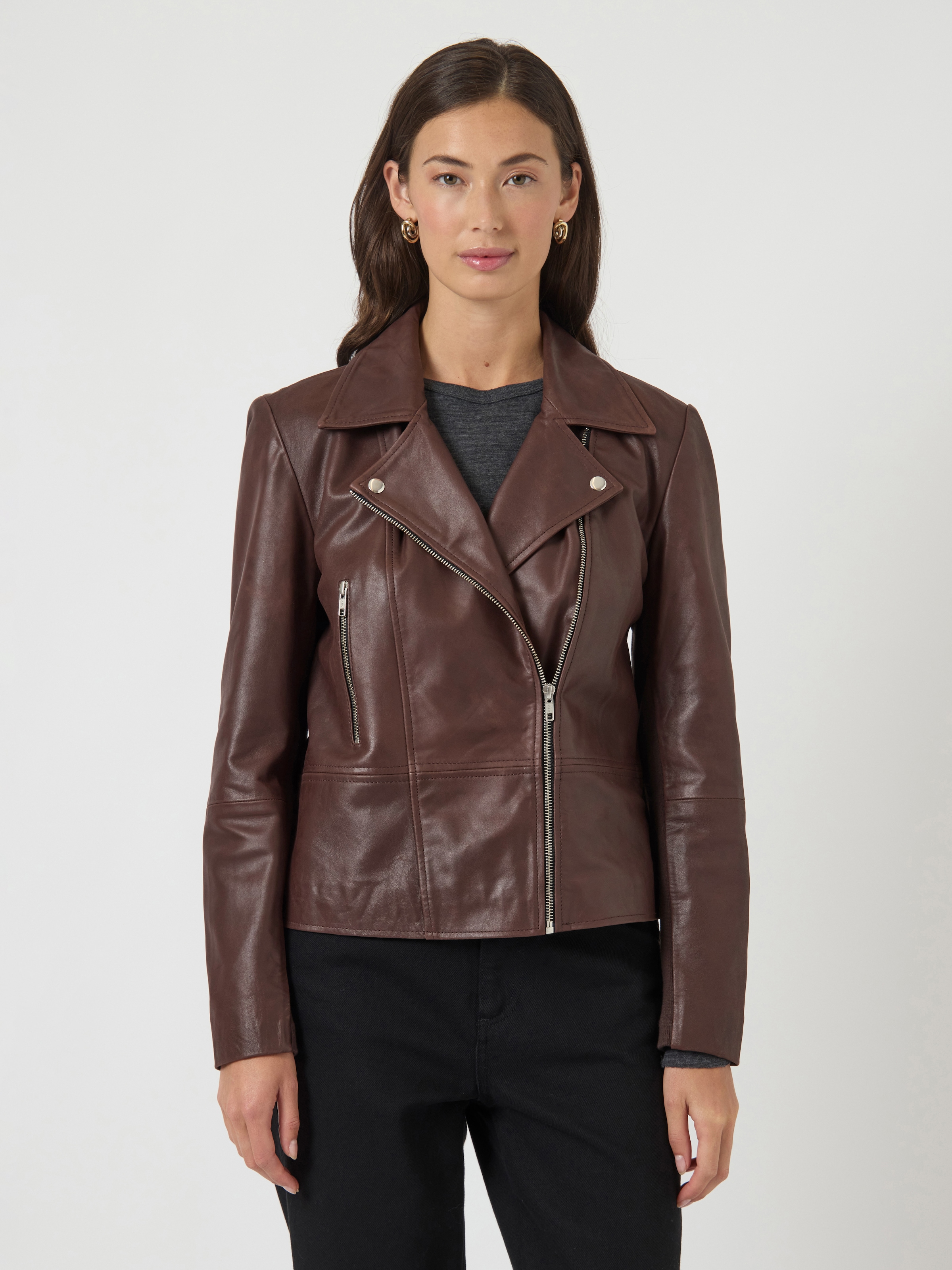 Y.A.S Lederjacke »YASSOPHIE LEATHER JACKET« mit Biker Details