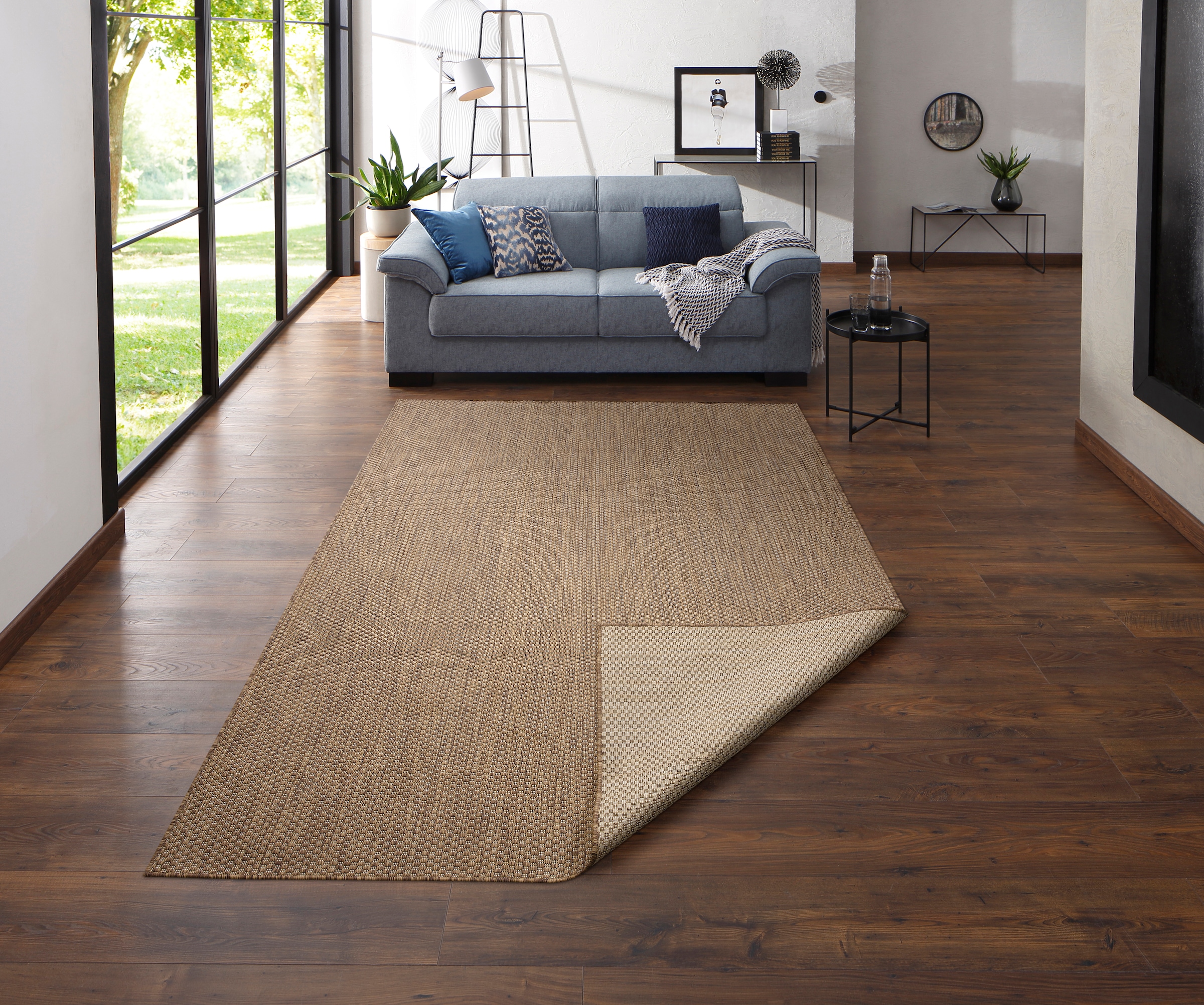 my home Teppich »Rhodos, In-und Outdoor geeignet« rechteckig 3 mm Höhe Sisal-Optik, Wetterfest & UV-beständig, Wohnzimmer, Balkon, Camping