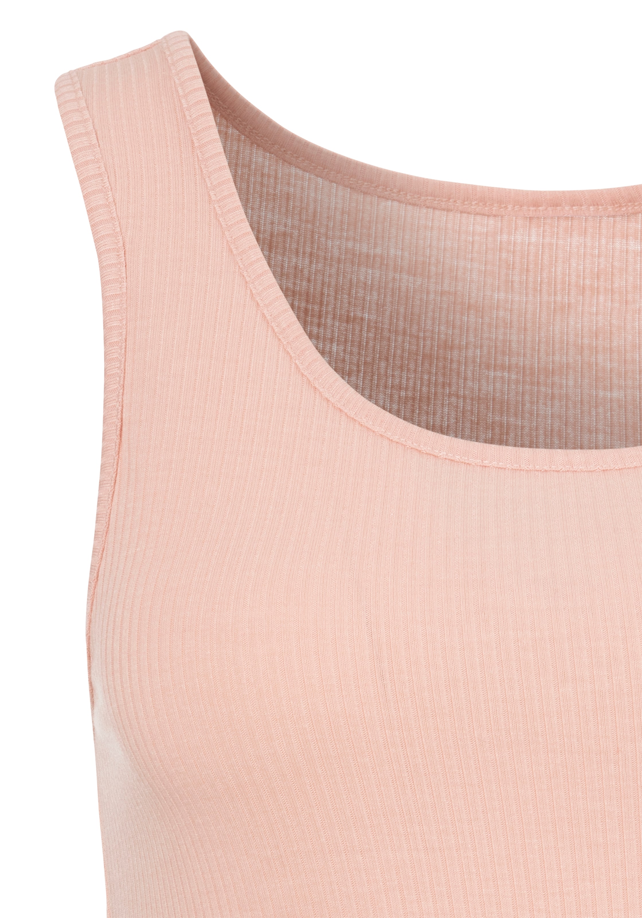 LASCANA Trägertop 1-teilig,  in geripptem Material mit Rundhalsausschnitt