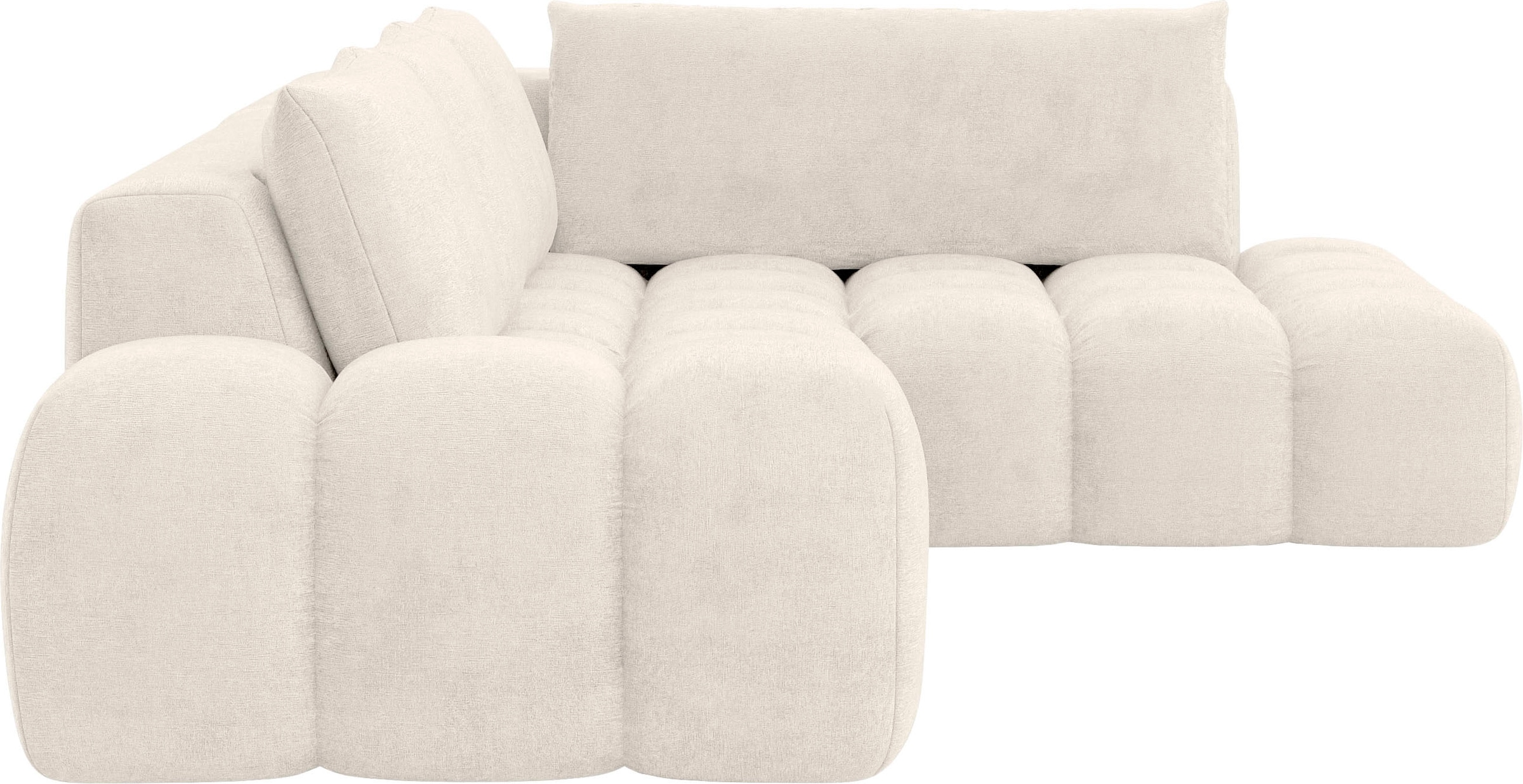 INOSIGN Ecksofa »AZITA Designsofa, elegant und bequem L-Form, Bubble-Optik«, lose Rückenkissen, traumhafte Steppung, Maße B/T/H: 352/210/72 cm