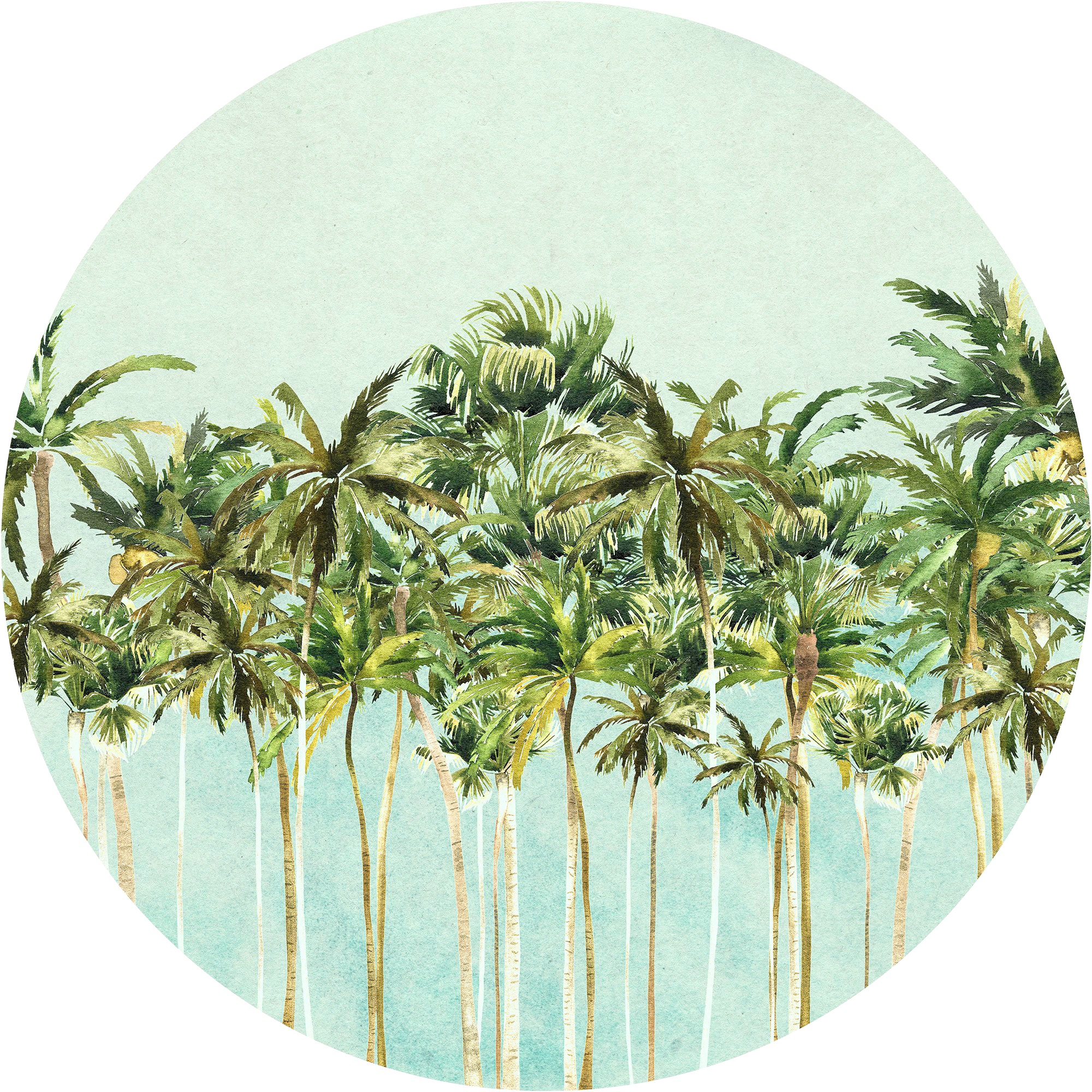 Komar Fototapete »Coconut Trees«, 125x125 cm (Breite x Höhe), rund und selbstklebend