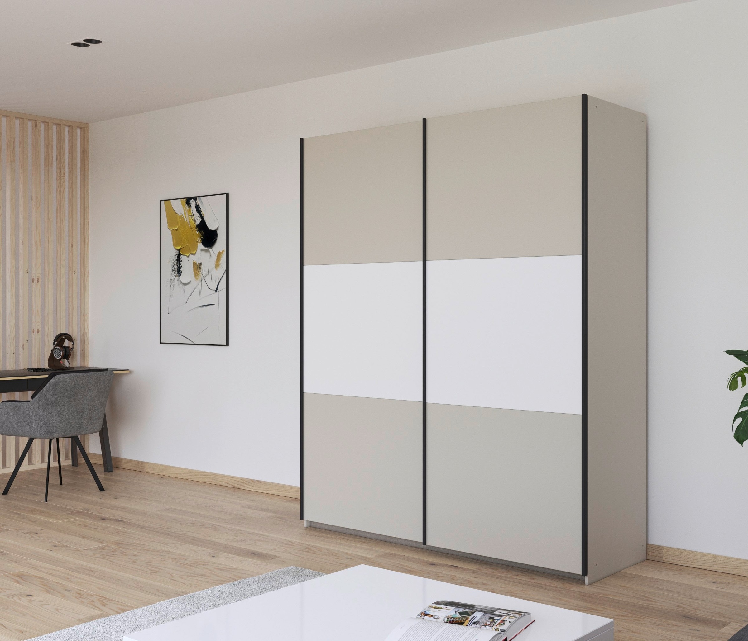 rauch Schwebetürenschrank »Kleiderschrank Schrank Garderobe Garderobenschrank Wäscheschrank NEO«, (in 3 verschiedenen Ausstattungen BASIC/CLASSIC/PREMIUM), mit großzügigem Stauraum und vielfältigen Farbkombinationen