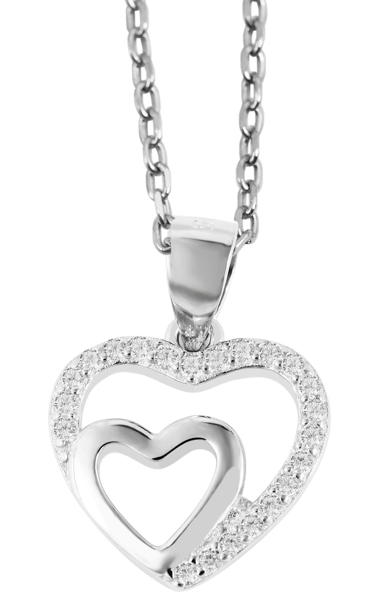 Adelia´s Herzanhänger »Damen Anhänger ¿ Herz Herzanhänger aus 925 Silber mit Zirkonia«