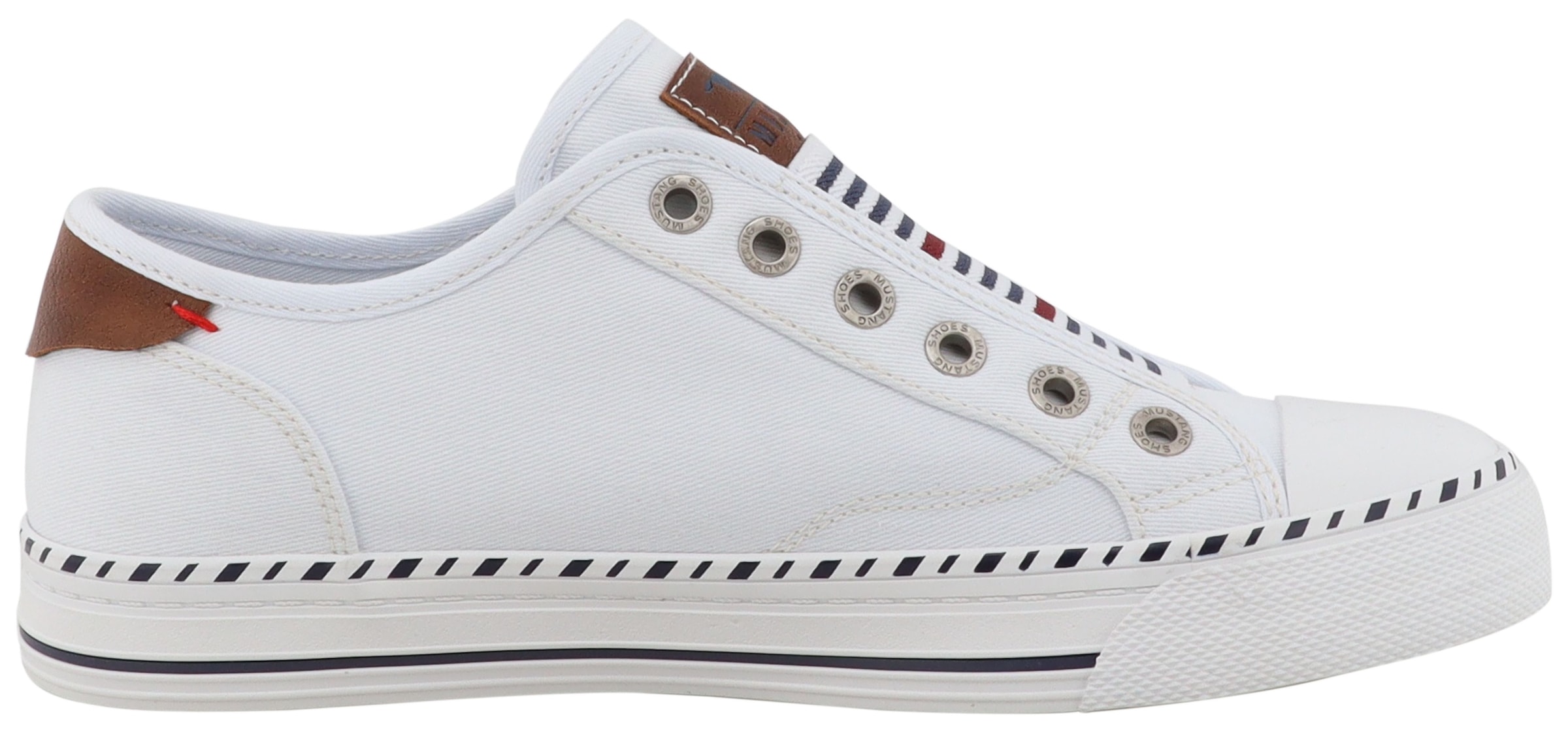 Mustang Shoes Slip-On Sneaker »Magdalena«  Freizeitschuh, Slipper, Schlupfschuh mit Kontrastbesätzen