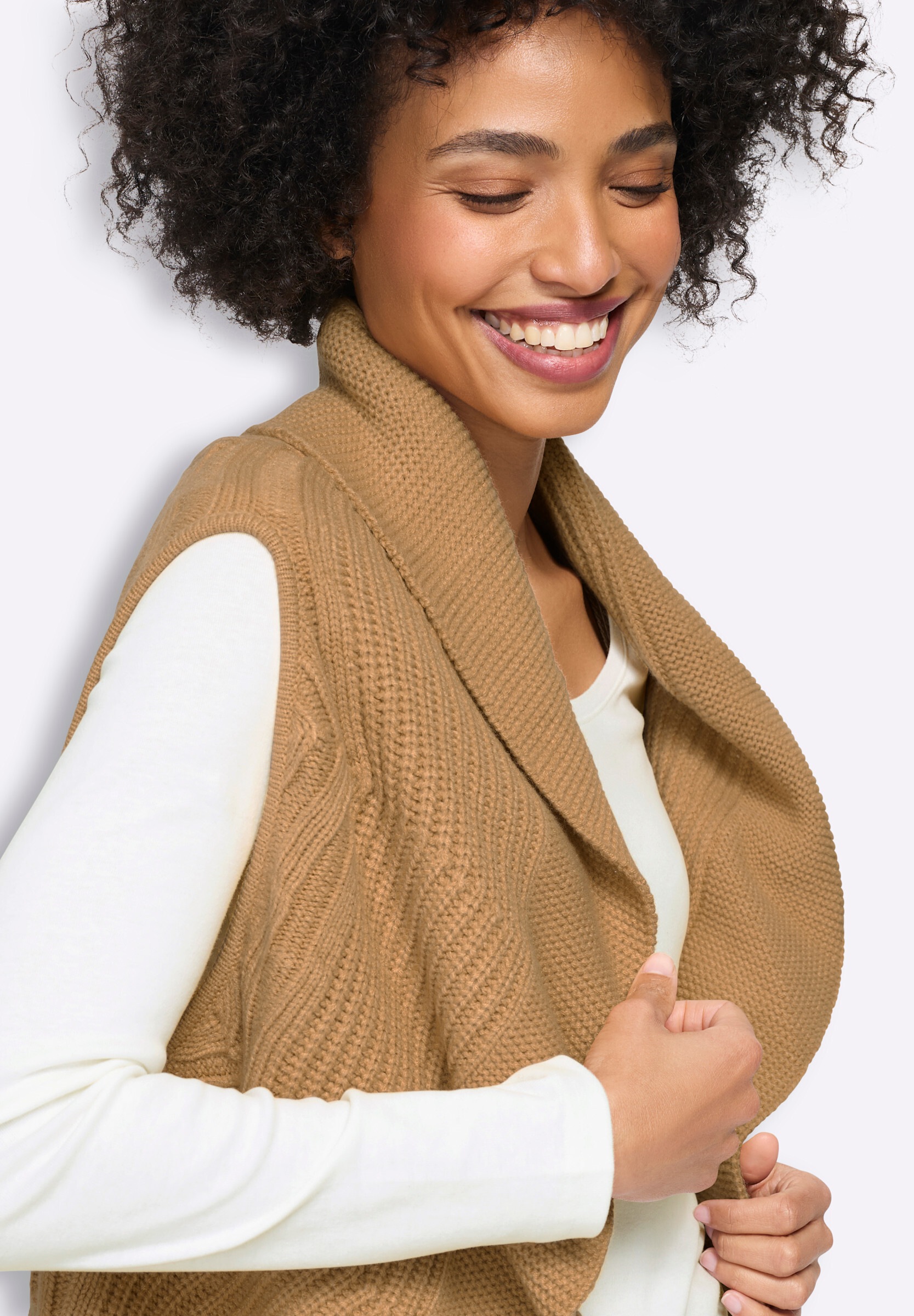 heine Strickweste »Strickweste Strickjacke mit Ajourmuster«