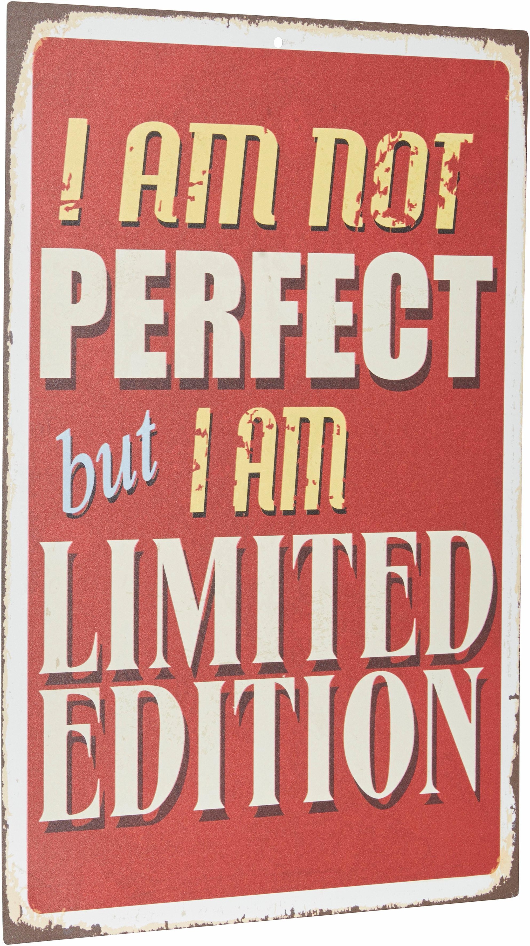Metallbild »I am not perfect …«, Maße (B/H): ca. 20/30 cm