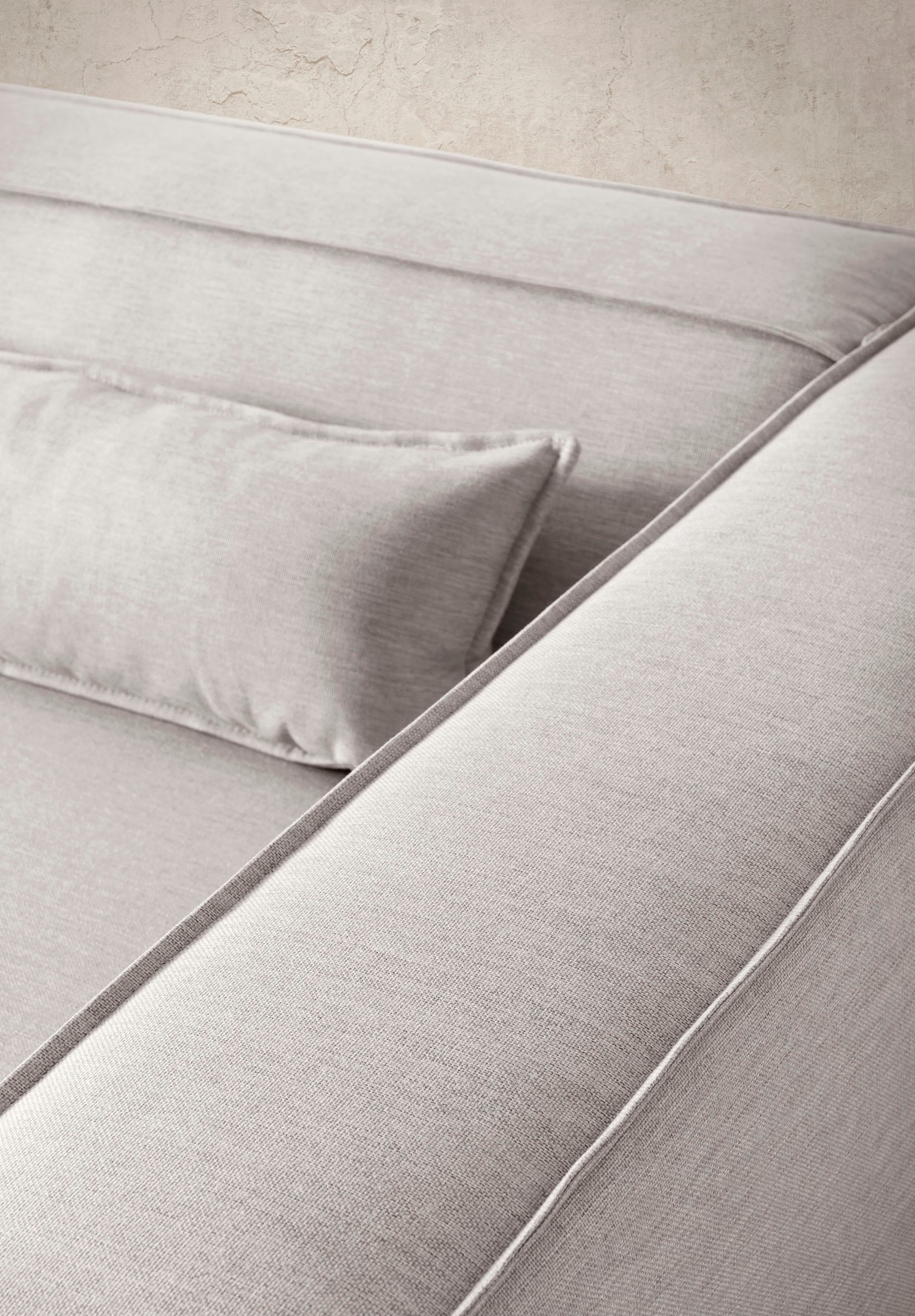 LeGer Home by Lena Gercke 3-Sitzer »PIARA XXL, Sofa mit Kedernaht in Cord, Leinenoptik o. Strukturstoff« schwarze Füße, bequemer Sitzkomfort, extra tiefe Sitzfläche