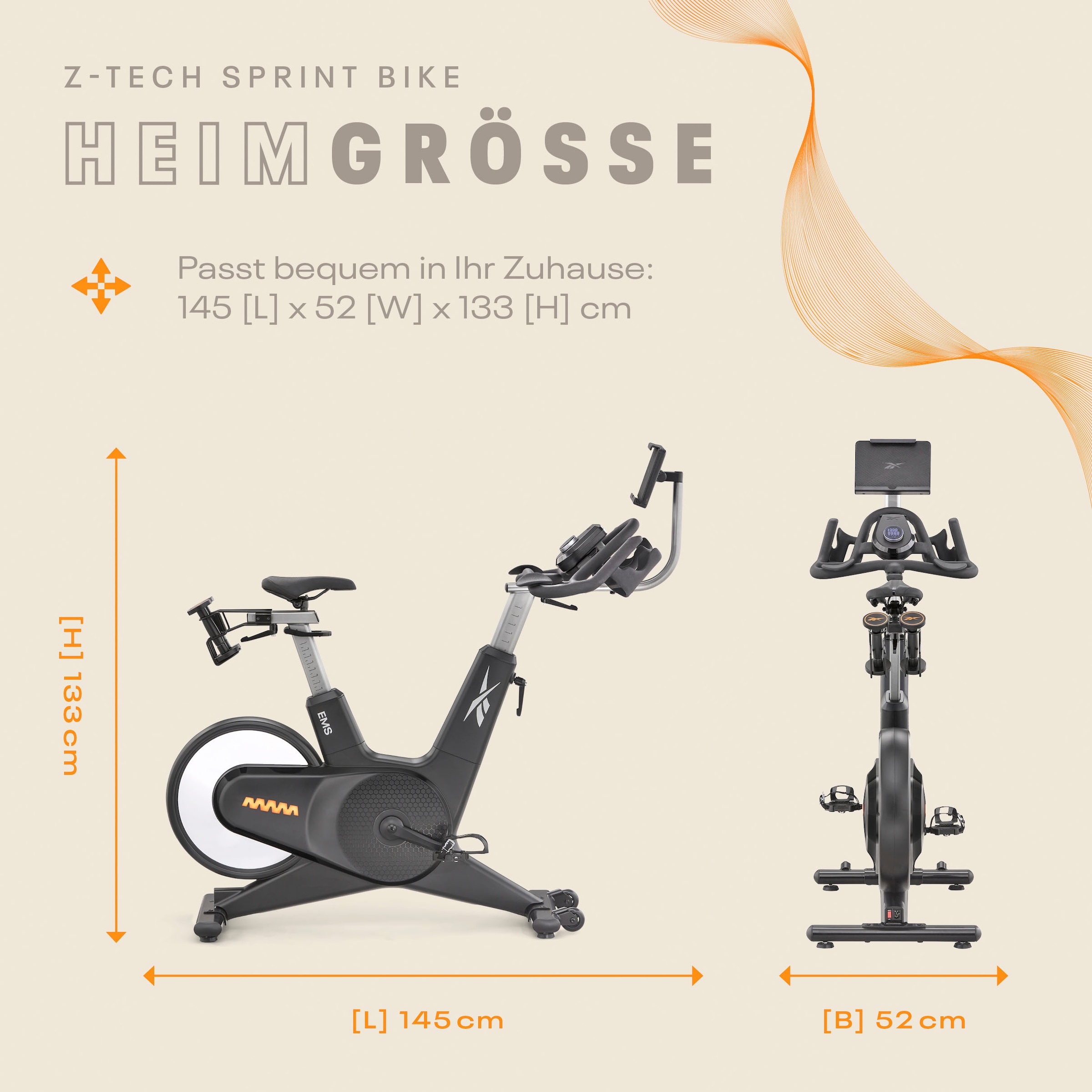 Reebok Speedbike »Z-Tech Speedbike«, (mit Tablet-Halterung), Schwungmasse ca. 9,95 kg, 50 Widerstandsstufen