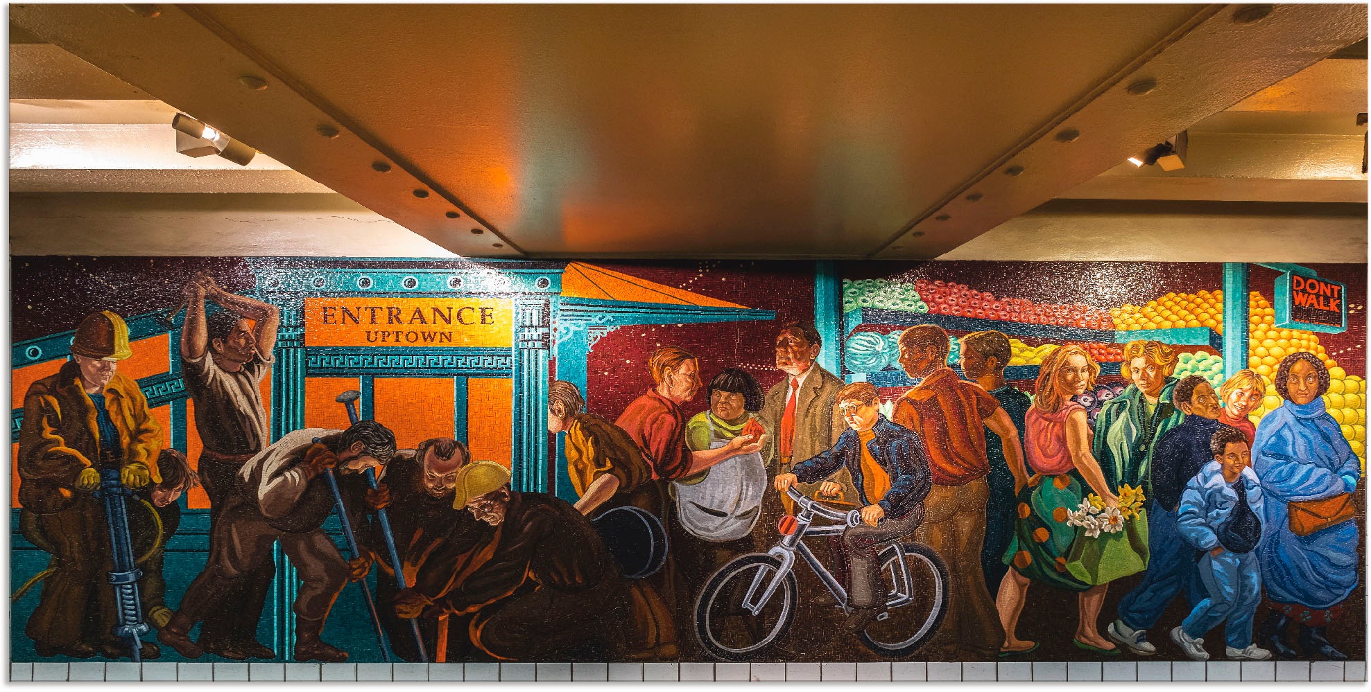 Artland Wandbild »Wandmalerei in Subway Station«, Amerika, (1 St.), in vielen Größen & Produktarten - Alubild / Outdoorbild für den Außenbereich, Leinwandbild, Poster, Wandaufkleber / Wandtattoo auch für Badezimmer geeignet
