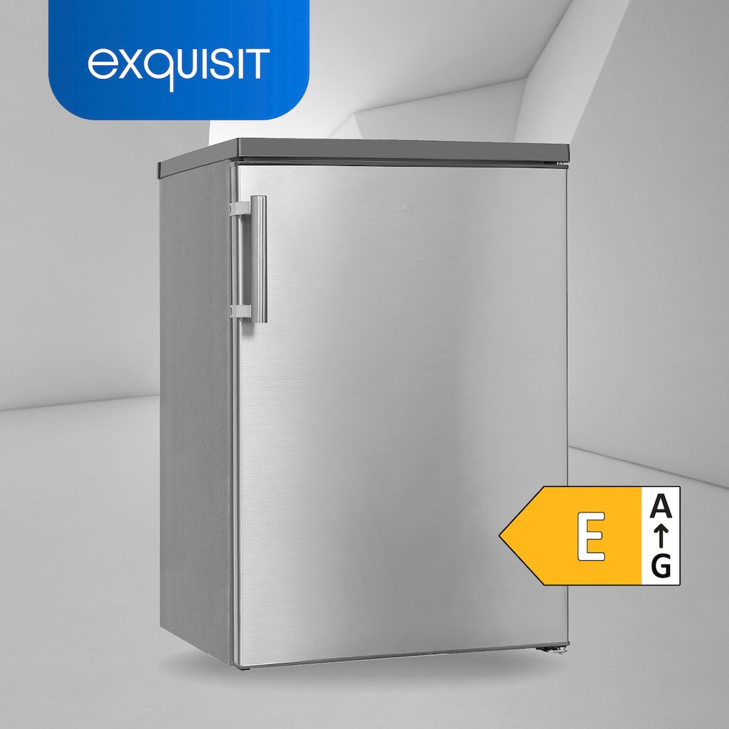 exquisit Vollraumkühlschrank »KS16-V-H-010E weiss«, KS16-V-H-010E inoxlook, 85 cm hoch, 56 cm breit
