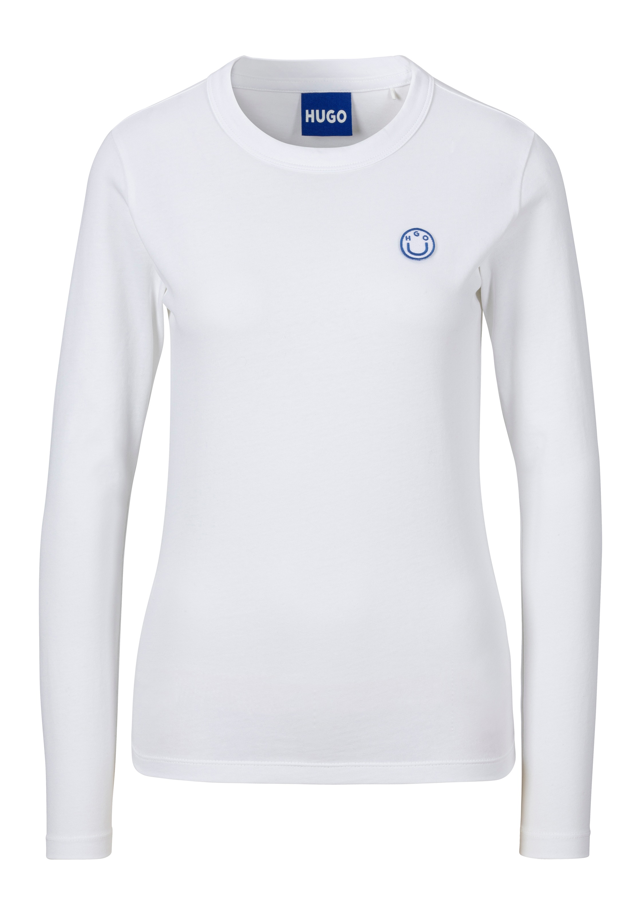 HUGO Blue Longsleeve »Daliria«, mit Label-Badge mit HAPPY HUGO Logo