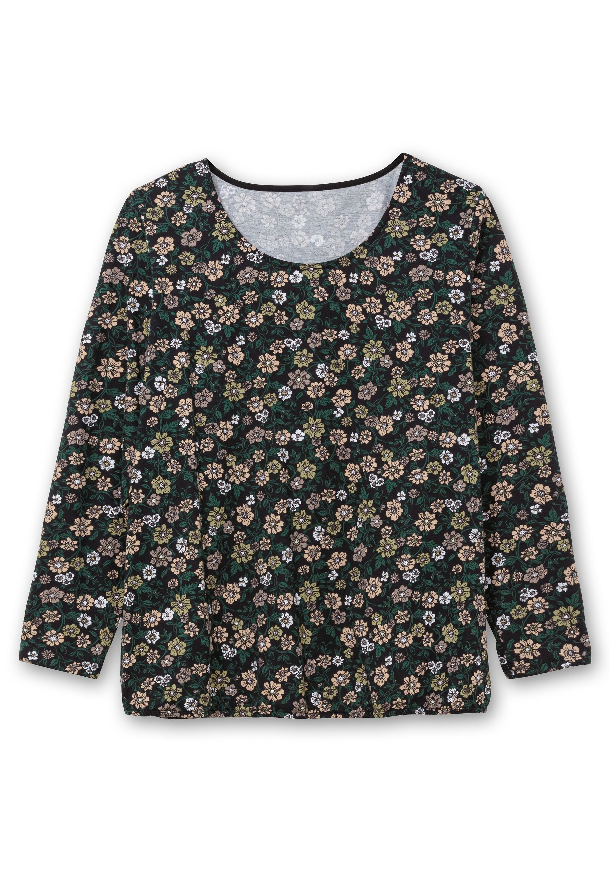Sheego Langarmshirt »Langarmshirt mit Blümchenprint und Gummizugsaum«, mit Blümchenprint und Gummizugsaum