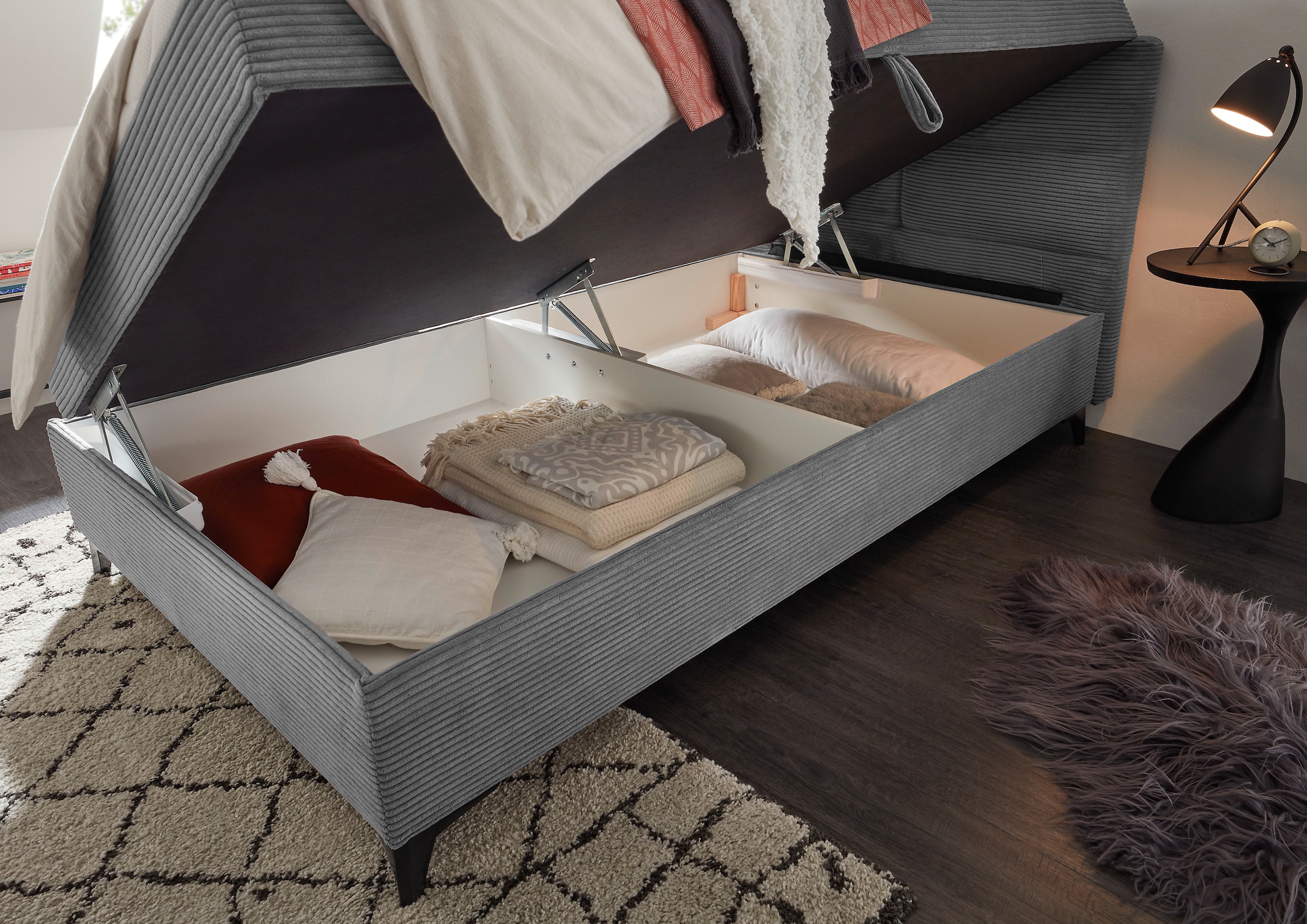 ED EXCITING DESIGN Boxbett »Andon«, mit Bettkasten, integrierter Topper, universell aufbaubar