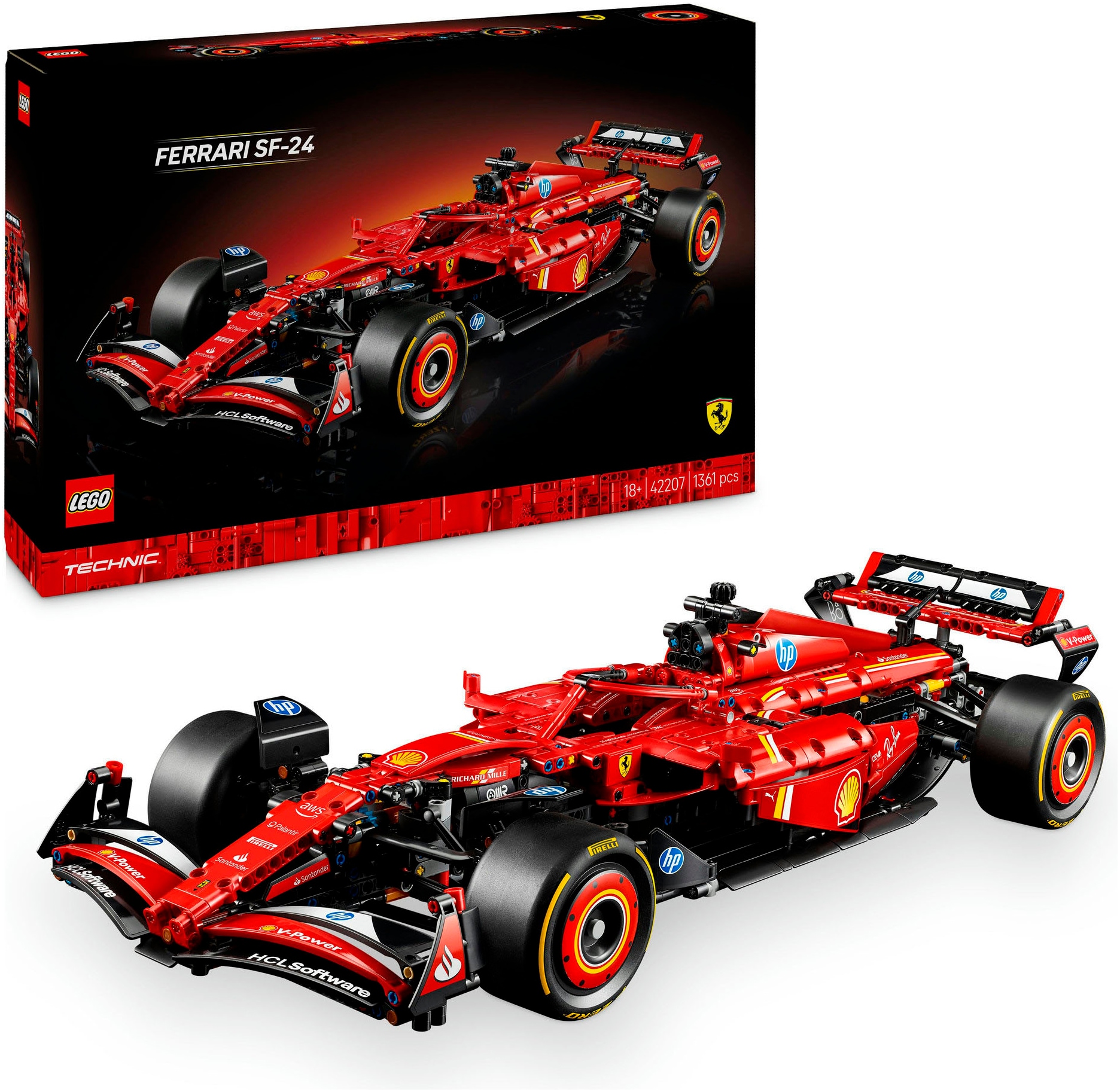 Lego Konstruktionsspielsteine »Ferrari SF-24 F1 Rennauto (42207), Technic« Made in Europe in bunt