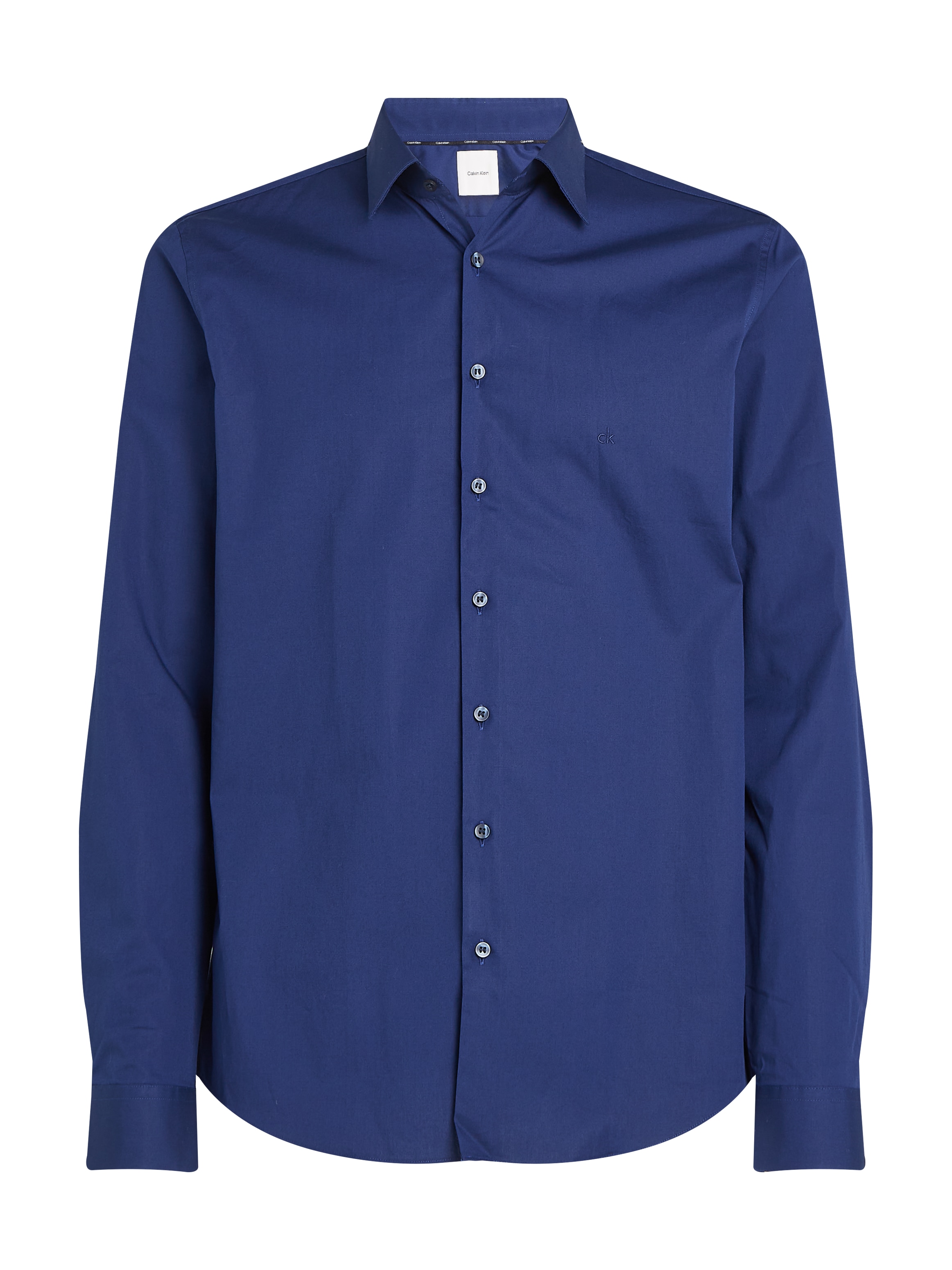 Calvin Klein Businesshemd »POPLIN STRETCH SLIM SHIRT« mit Kentkragen, Logoprint auf Brusthöhe