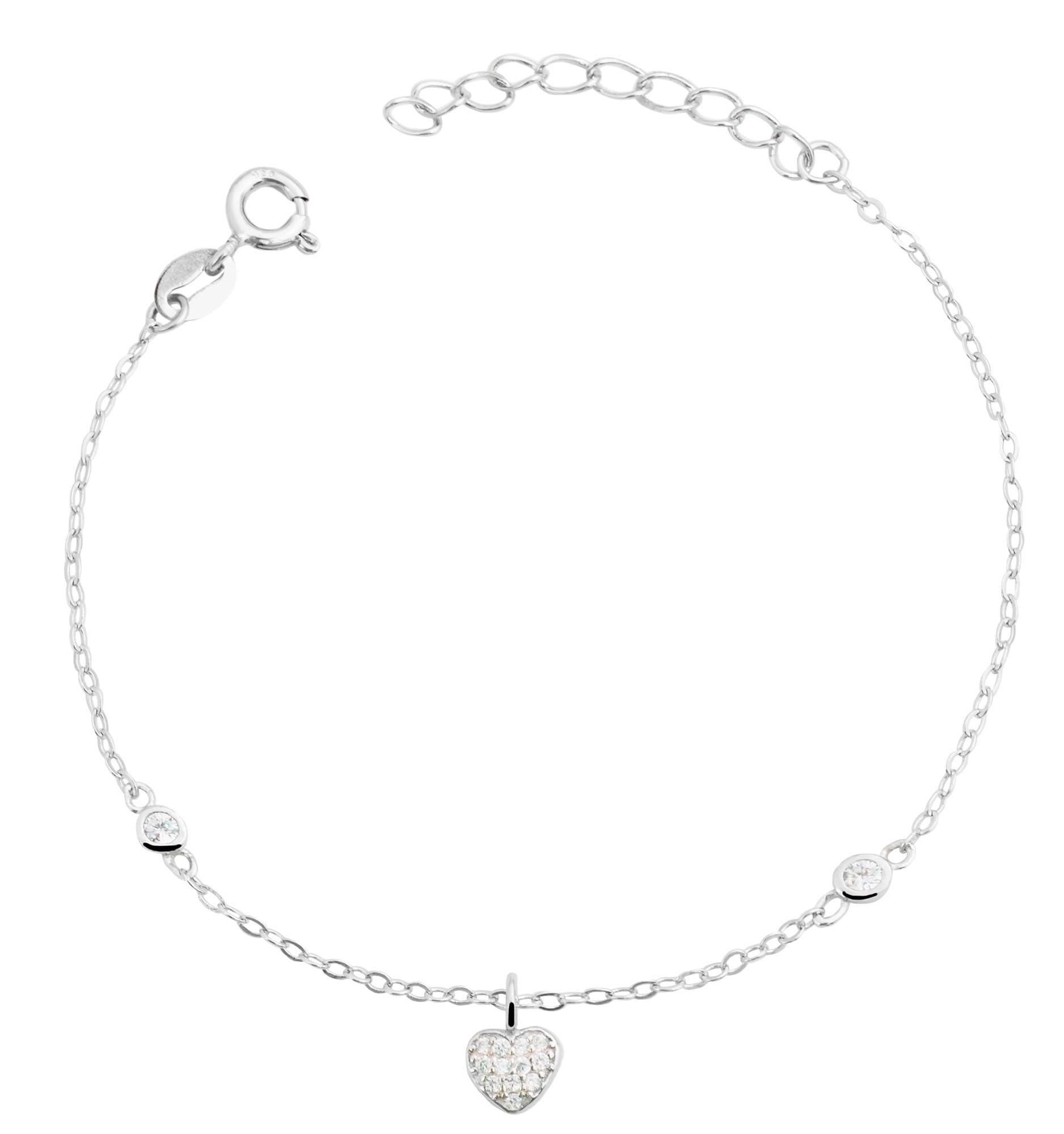 Adelia´s Kettenanhänger »Damen Anhänger ¿ Herzanhänger aus 925 Silber mit Zirkonia«