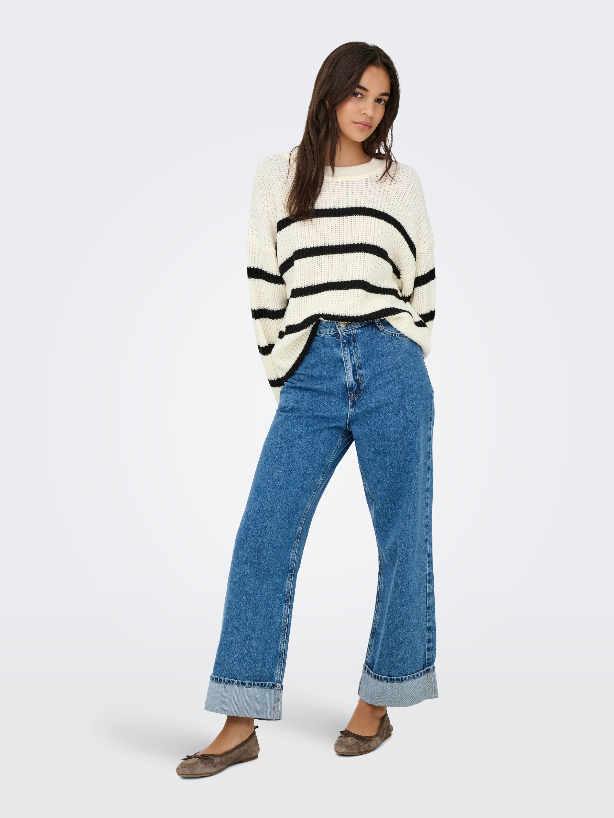 JDY Strickpullover »JDYJUSTY L/S STRIPE PULLOVER KNT NOOS«