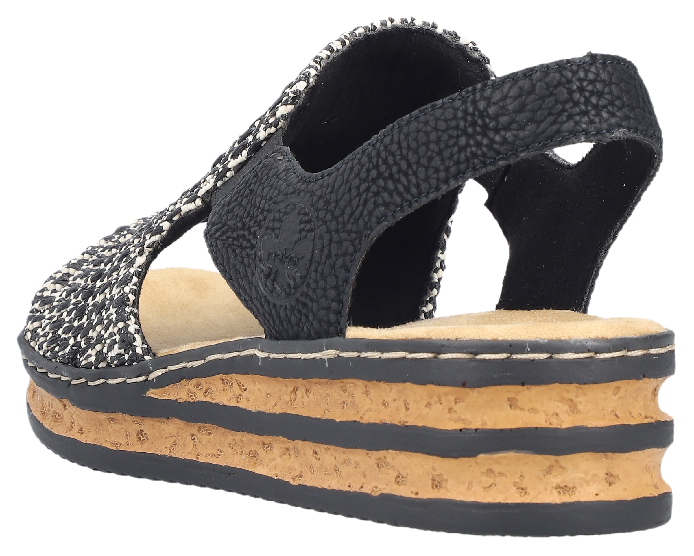 Rieker Keilsandalette, Sommerschuh, Strandschuh, Sandale in Flechtoptik