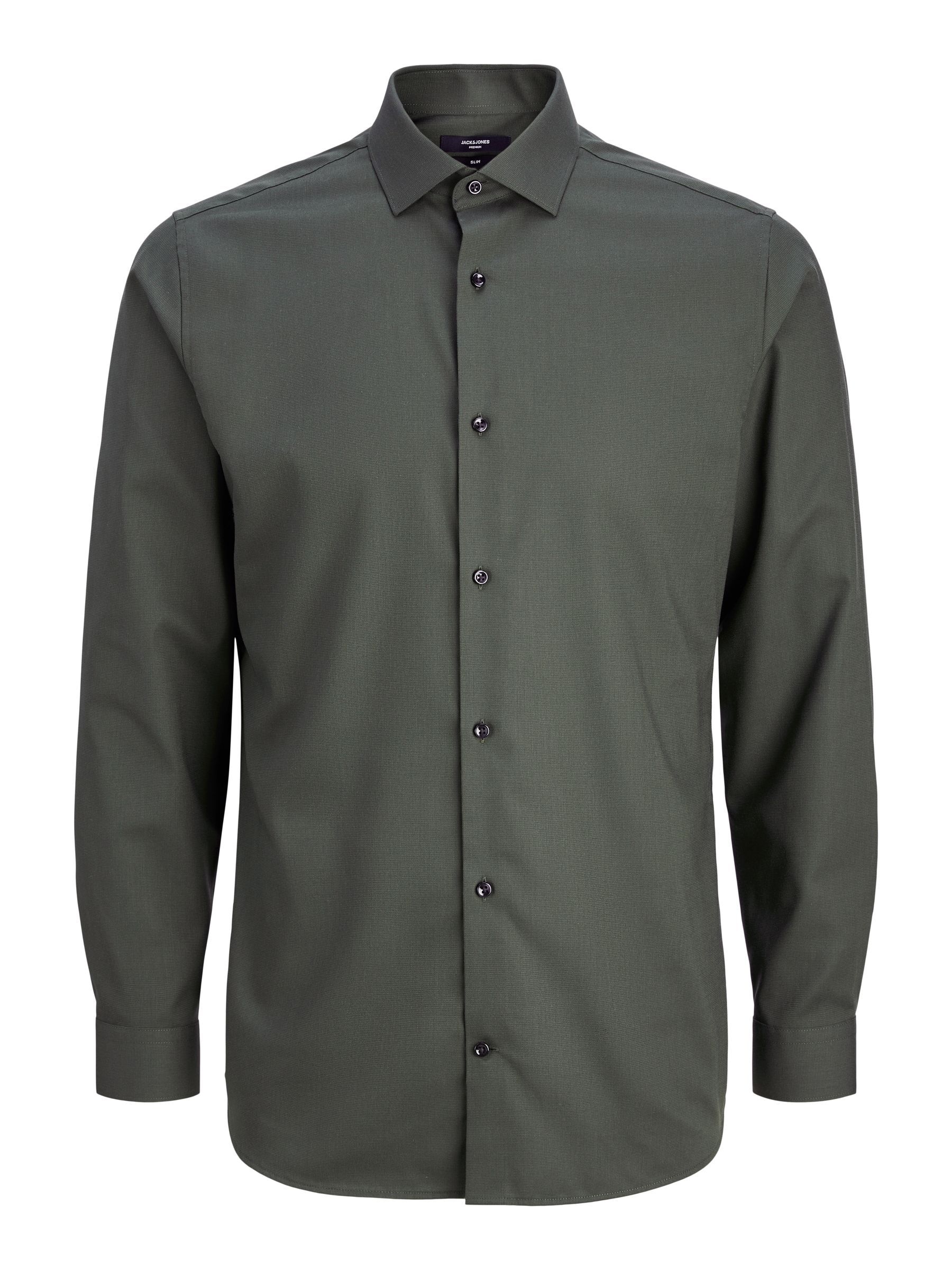 Jack & Jones Langarmhemd »JPRBLAPARKER Slim Fit Hemd, atmungsaktiv, ideal für den Alltag«, unifarben, modisch, slim fit, Baumwolle, Hemdkragen