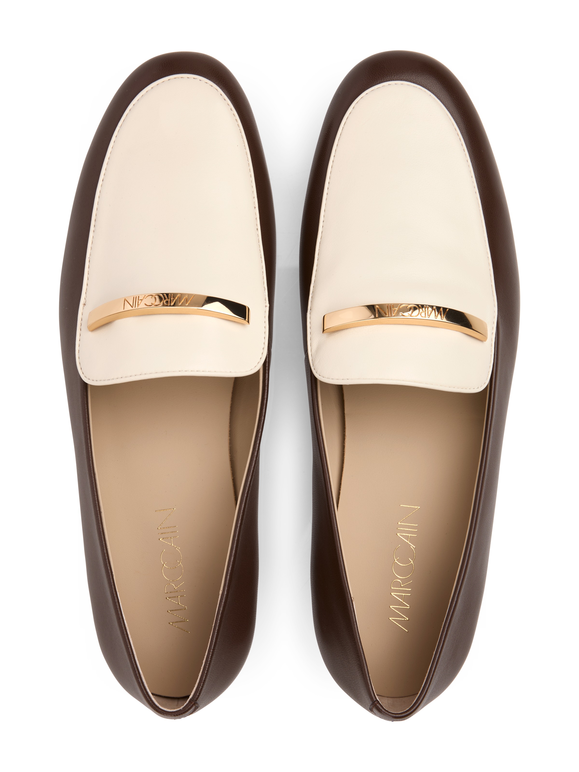 Marc Cain Slipper  Loafer, Businessschuh mit goldfarbener Zierspange