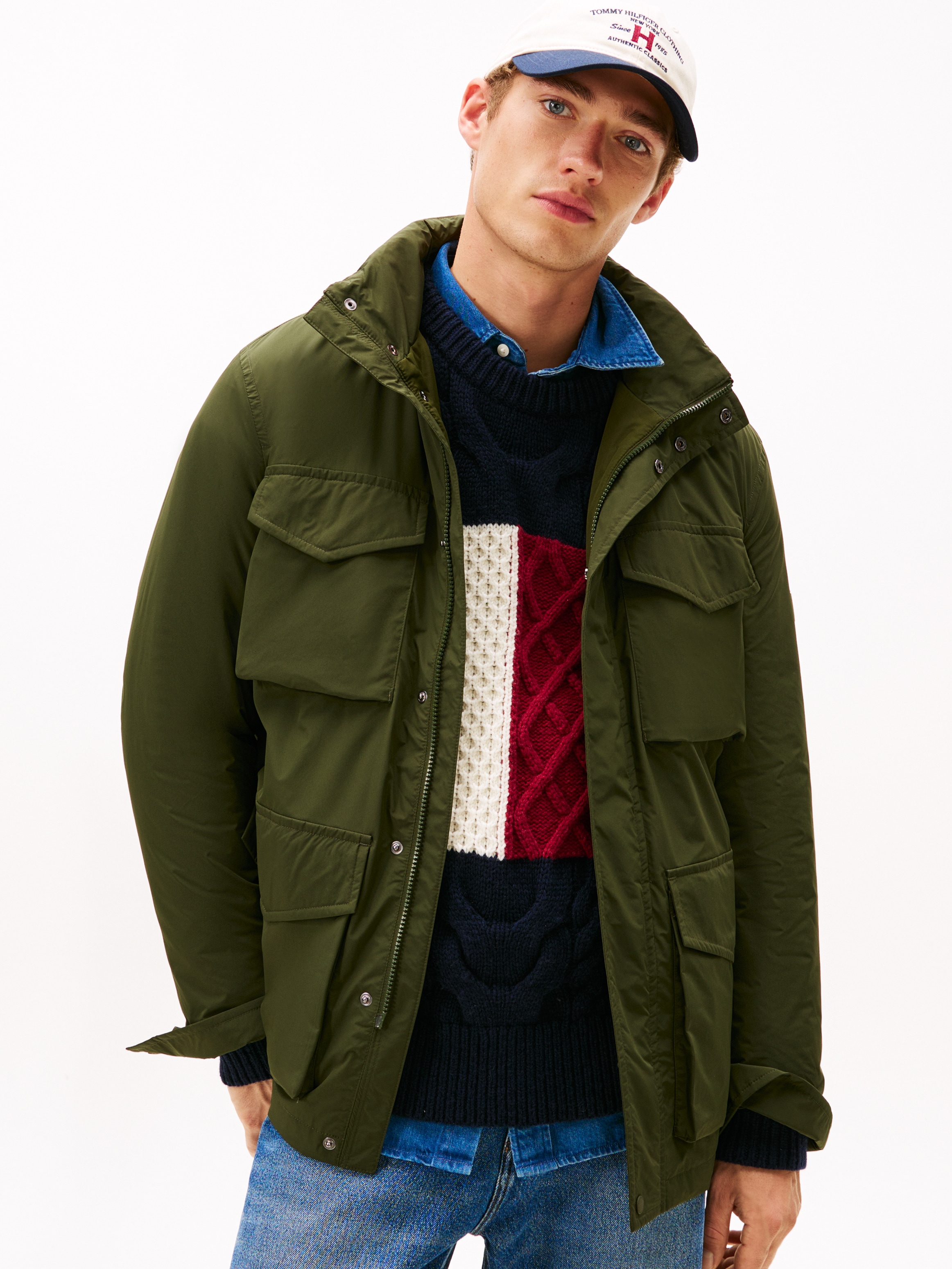 Tommy Hilfiger Fieldjacket »LW PACKABLE« mit Kapuze im Kragen verstaubare Kapuze, normale Passform