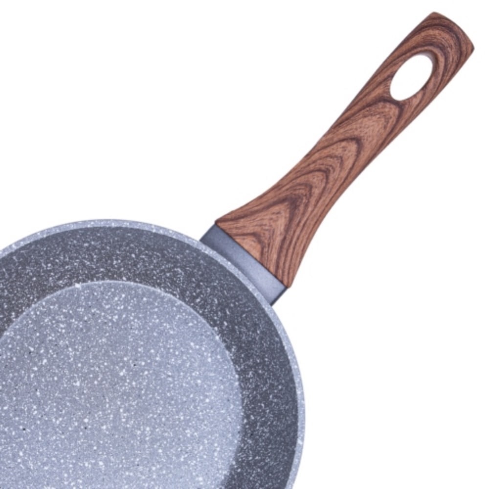 RESTO Kitchenware Bratpfanne »Aquila, tiefe Schmorpfanne langlebig und spülmaschinenfest«, Aluminium, (1 tlg.), mit ergonomischem weichem Griff in Holzoptik